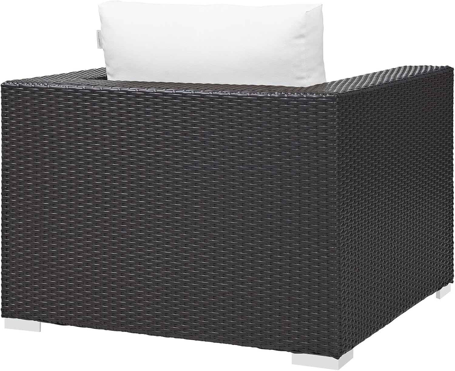 Modway Convene Wicker Rattan Outdoor Patio Loveseat in Espresso White