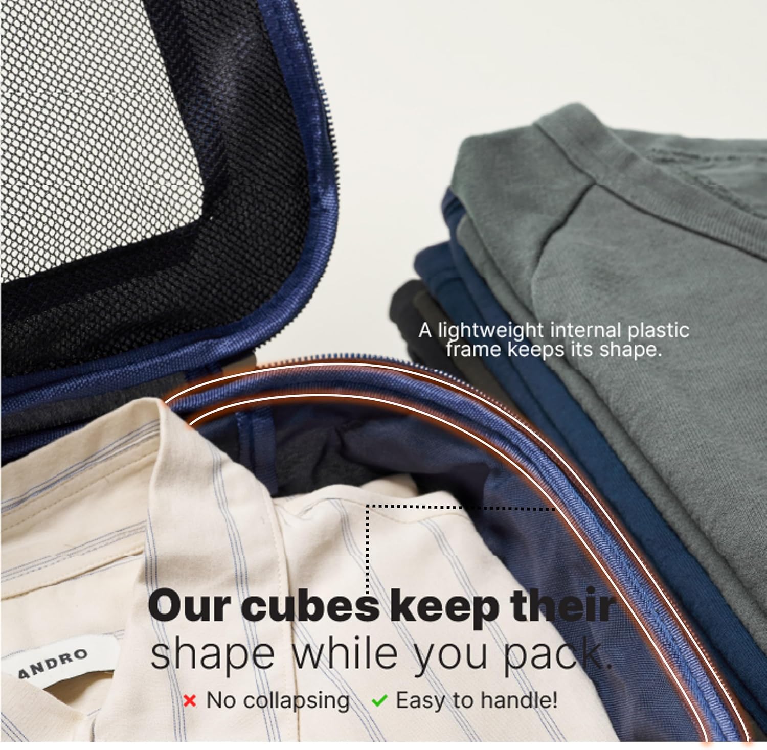 LeanTravel Premium Compression Packing Cubes for Travel - Suitcase Organizer Bags with Double Zipper & Breathable Mesh Panel - Space Saving Carry On Luggage Essentials (6-Pack, Grey)