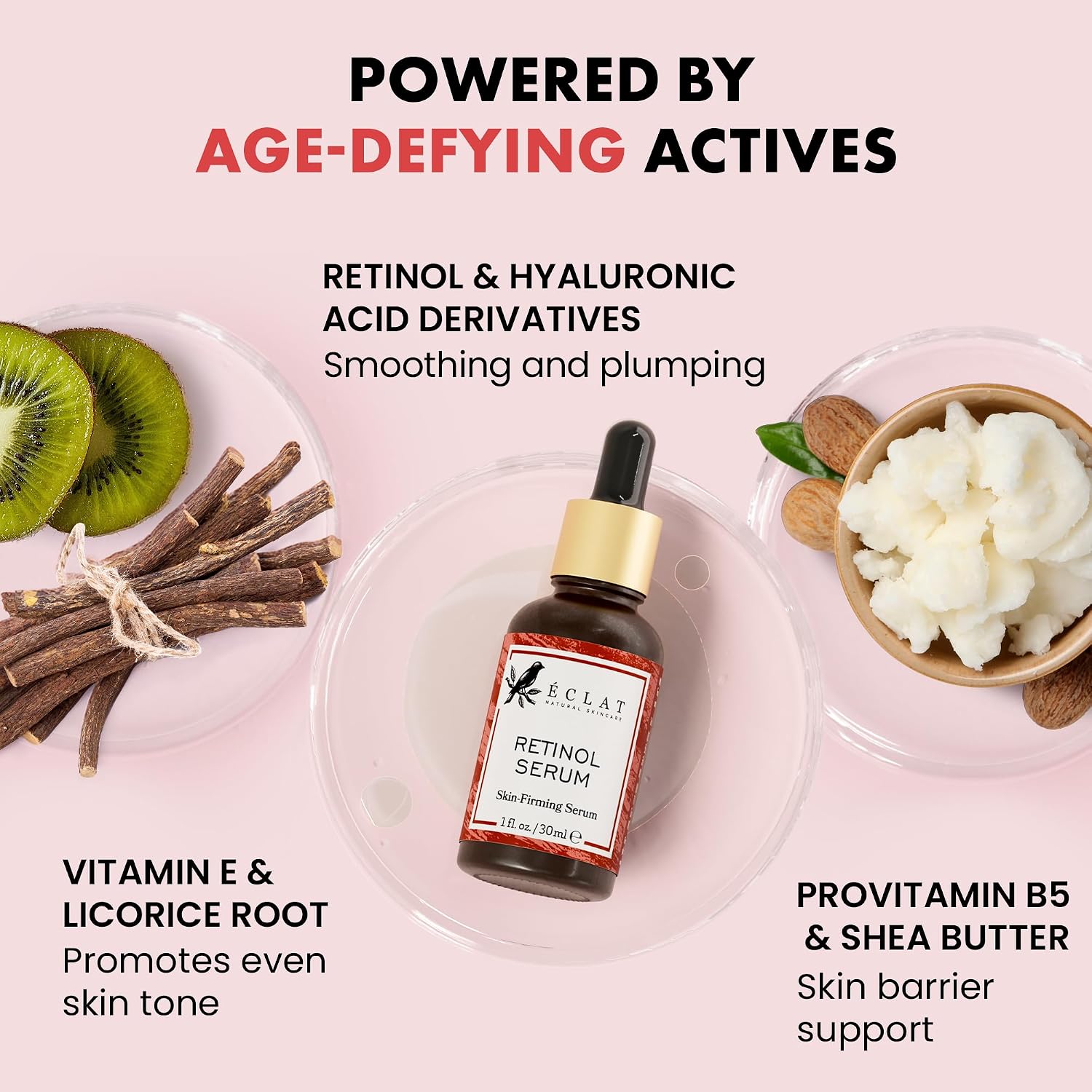 Eclat Skincare Vitamin C Serum - Skin Care for Dark Spots, Vitamin C Serum for Face with Hyaluronic Acid, Ferulic Acid, & Vit E - Anti Aging and Skin Brightening Vit C Formula for Face Care 1 Fl Oz