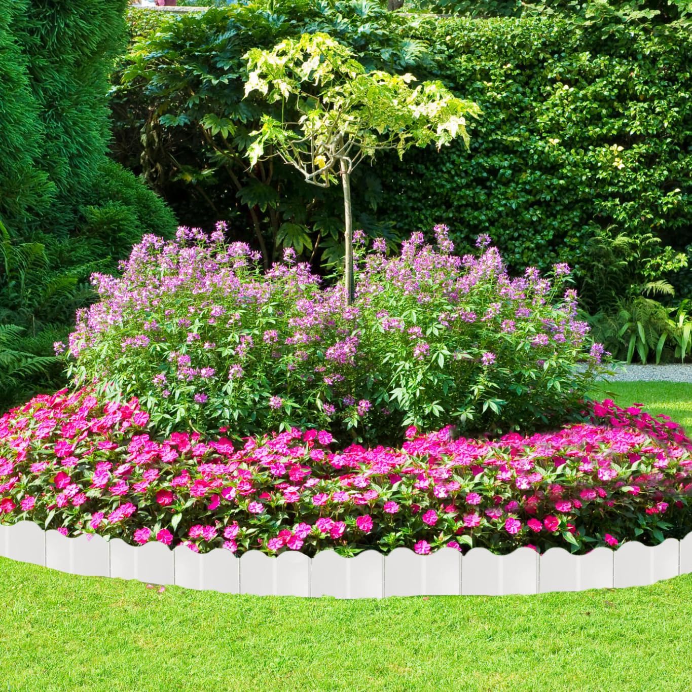 Orgrimmar Garden Edging Kit 40PCS Pound-in Interlocking Black(20”x5.3”)
