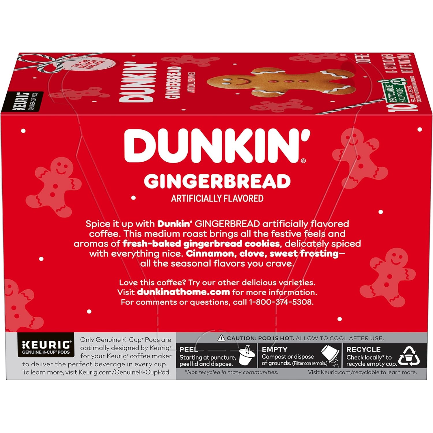 Dunkin’ Pumpkin Spice Artificially Flavored Coffee, 60 Keurig K-Cup Pods | 6 boxes of 10 single serve coffee pods each, Limited edition fall flavor, Made with arabica coffee, SNAP EBT eligible