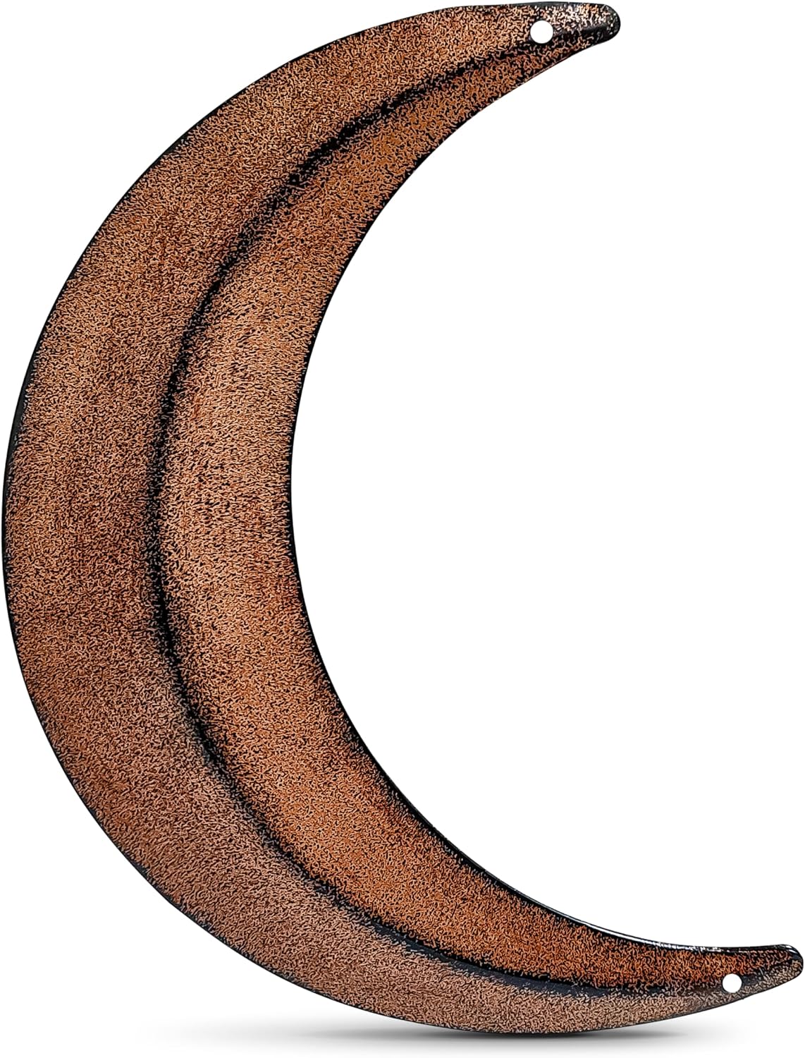 BCD Rustic Moon Outhouse Bathroom Decor 12" Large - Primitive Wall Art Outhouse Sign for Door - Rusty Metal Crescent Decorations - Country &