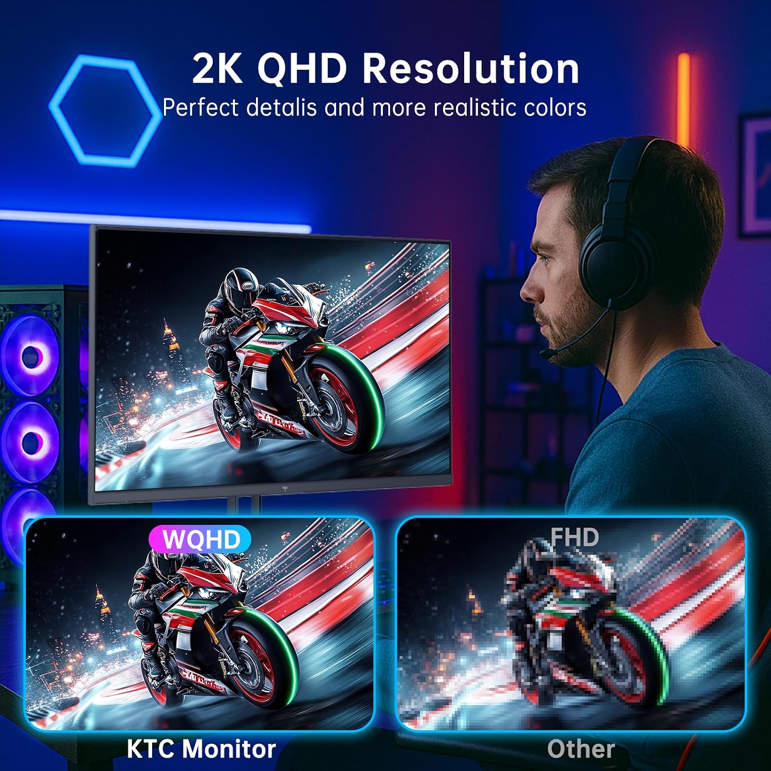 KTC 24.5 Inch Gaming Monitor, 180Hz OC 200Hz Monitor FHD, Fast IPS, H25T7 | 1080P Monitors 1ms, 128% sRGB HDR10, Adaptive Sync, HDMI DP, VESA Tilt Adjustable for Xbox PS5 Switch, HDMI Cable Inc.