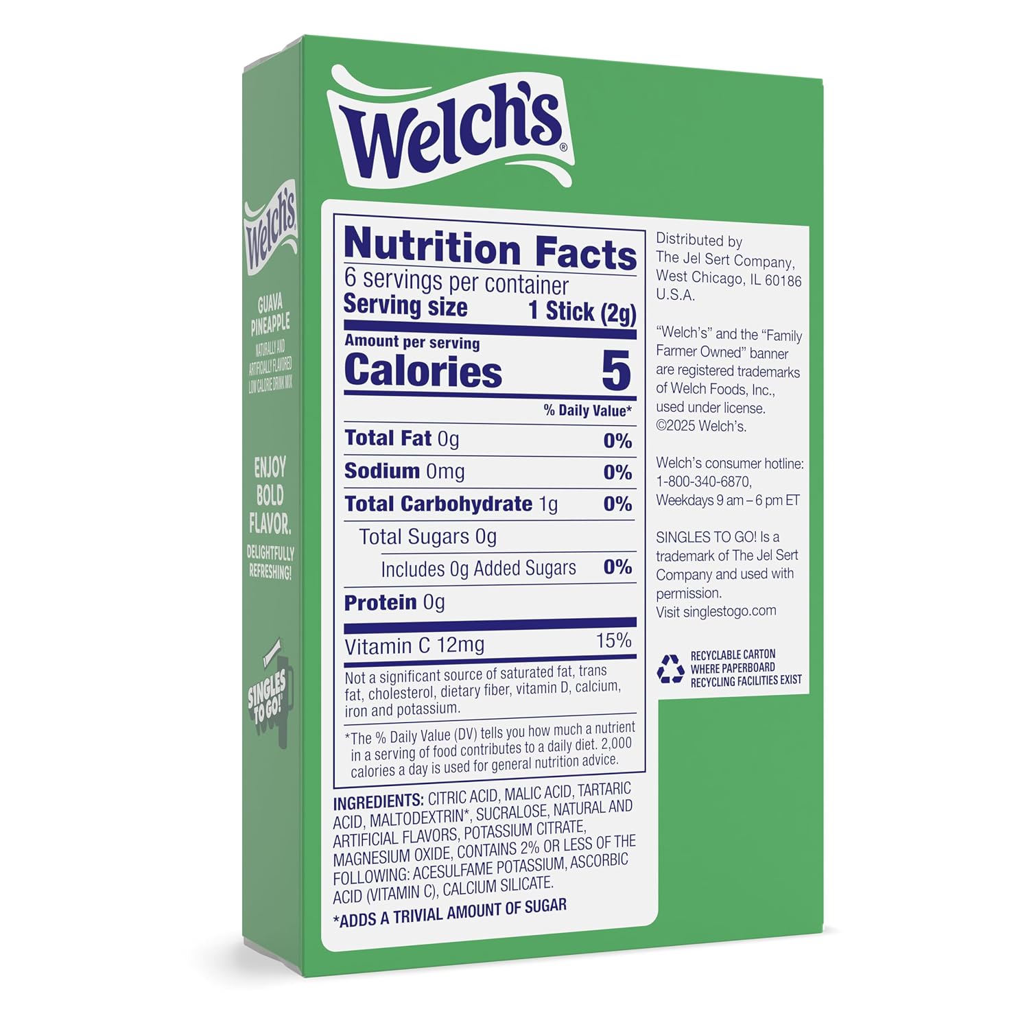 Singles To Go! Welch's Water Drink Mix, Grape, 72 Packets