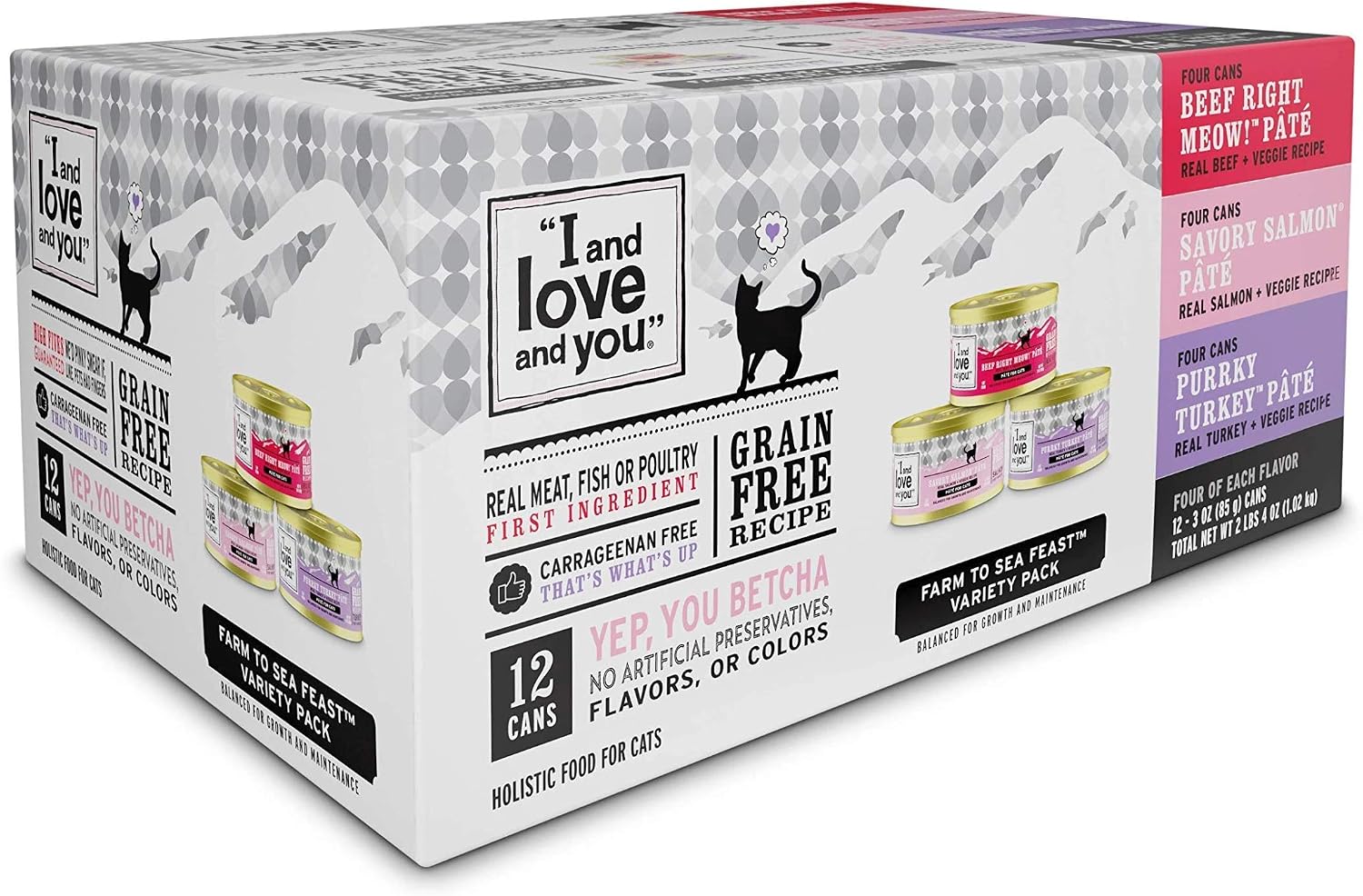 I AND LOVE AND YOU, Cat Food Variety, 3 Ounce, 12 Pack