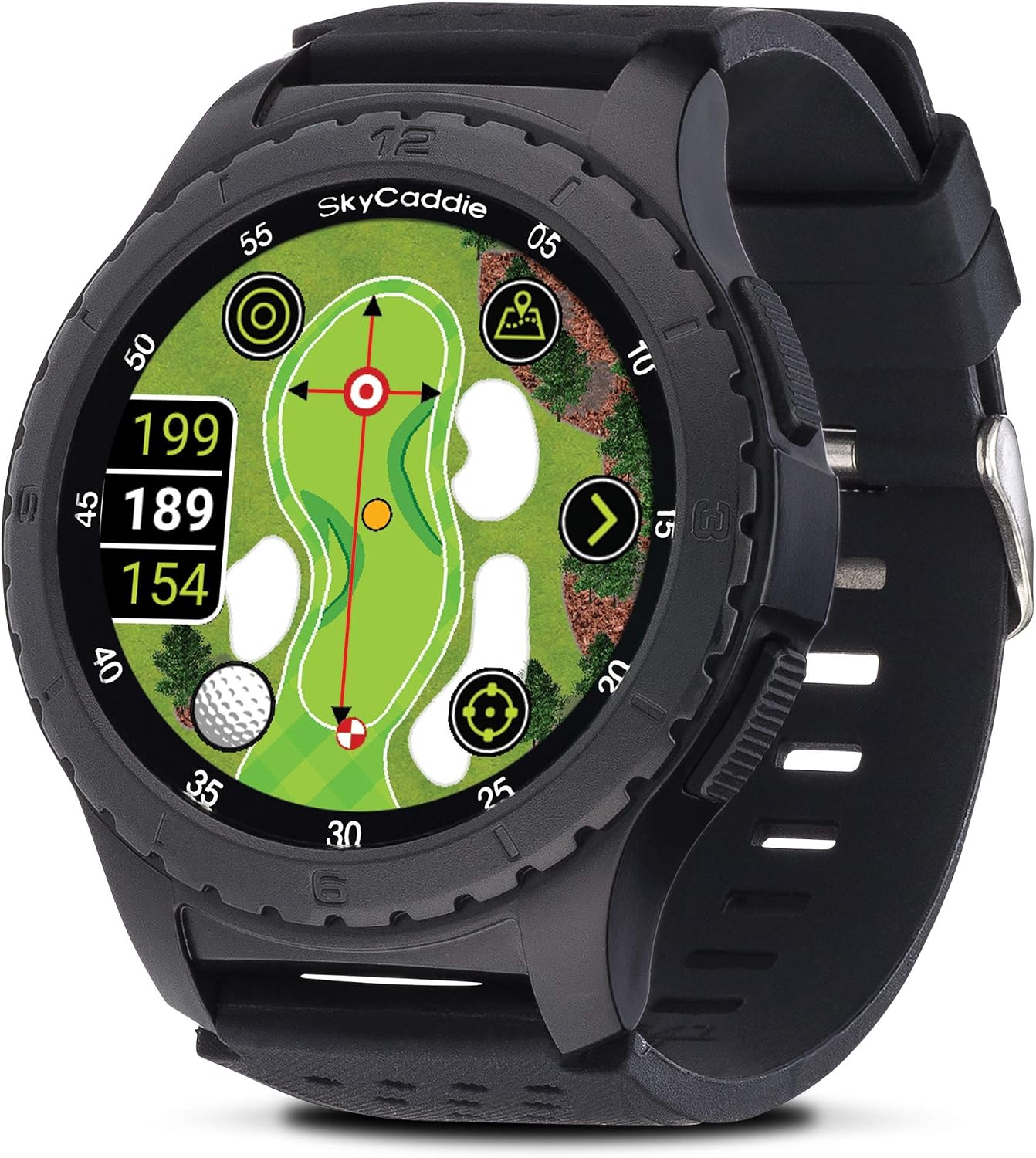 SkyCaddie LX5, GPS Golf Watch with Touchscreen Display and HD Color CourseView Maps, Black, Small