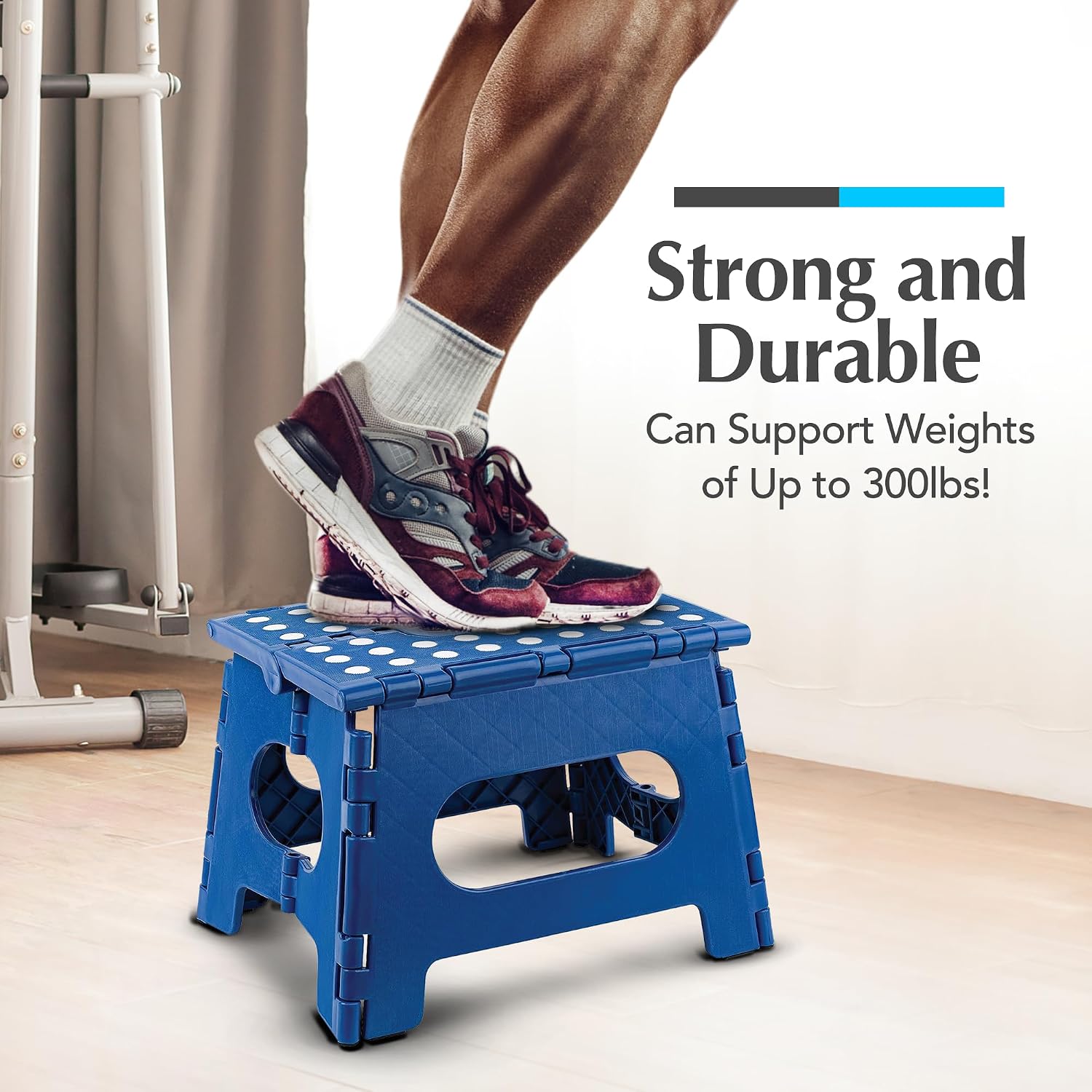 Handy Laundry Folding Step Stool 9 Inch, Black, Non-Slip Holds 300 lbs | 9 Inch, Black, Foldable Collapsible Step Stool, Non-Slip, Holds 300 lbs, Kitchen Bathroom Bedroom, Adults