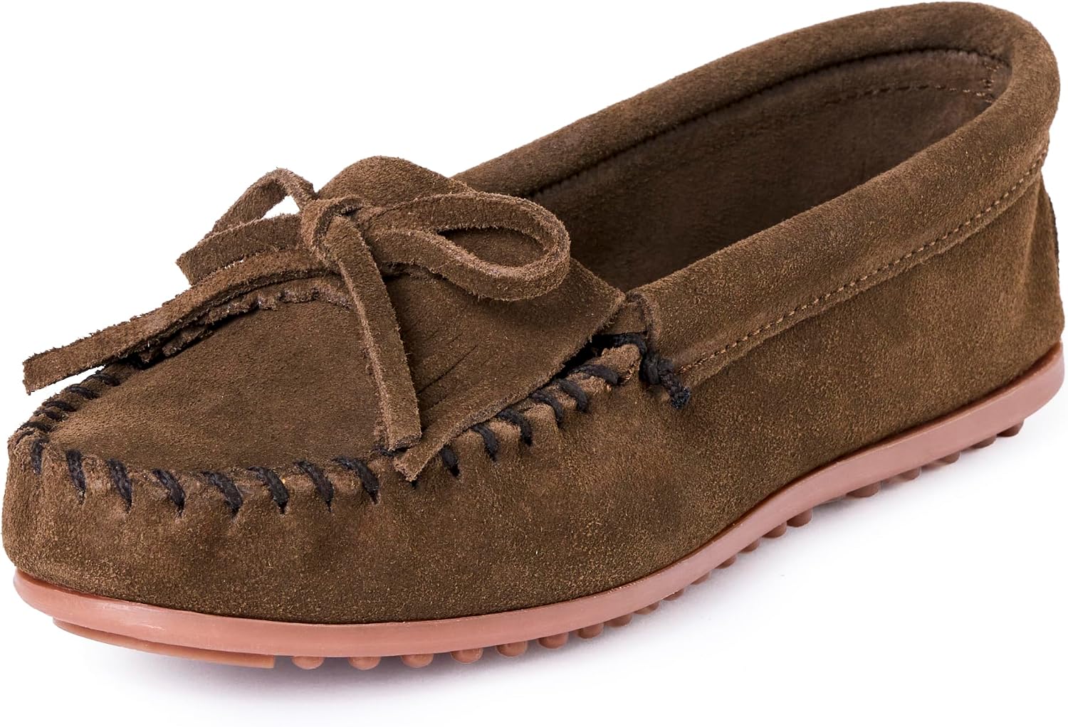 Minnetonka Women's Kilty Suede Hardsole Moccasin