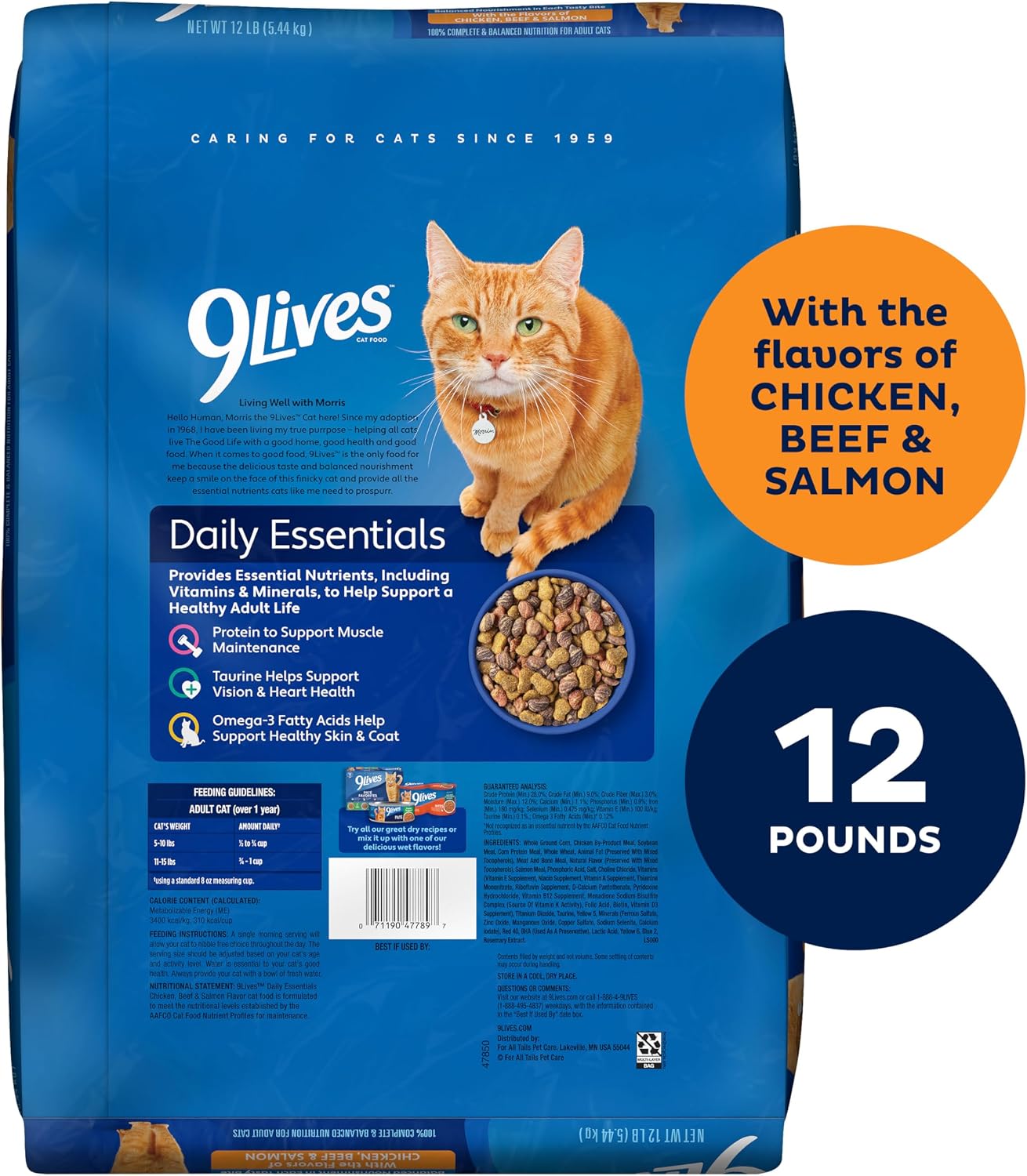 9Lives Daily Essentials Dry Cat Food, 20 Pound Bag