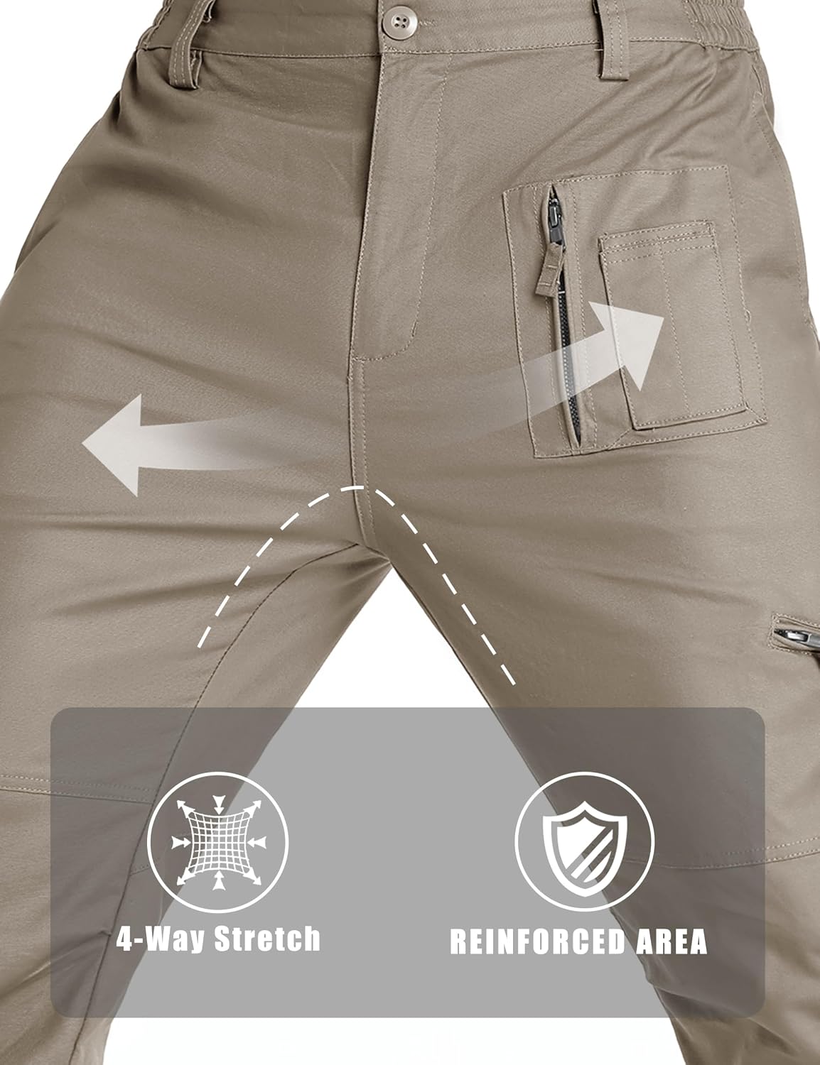 CRYSULLY Mens Tactical Cargo Pants Ripstop Cotton Military Hiking Work
