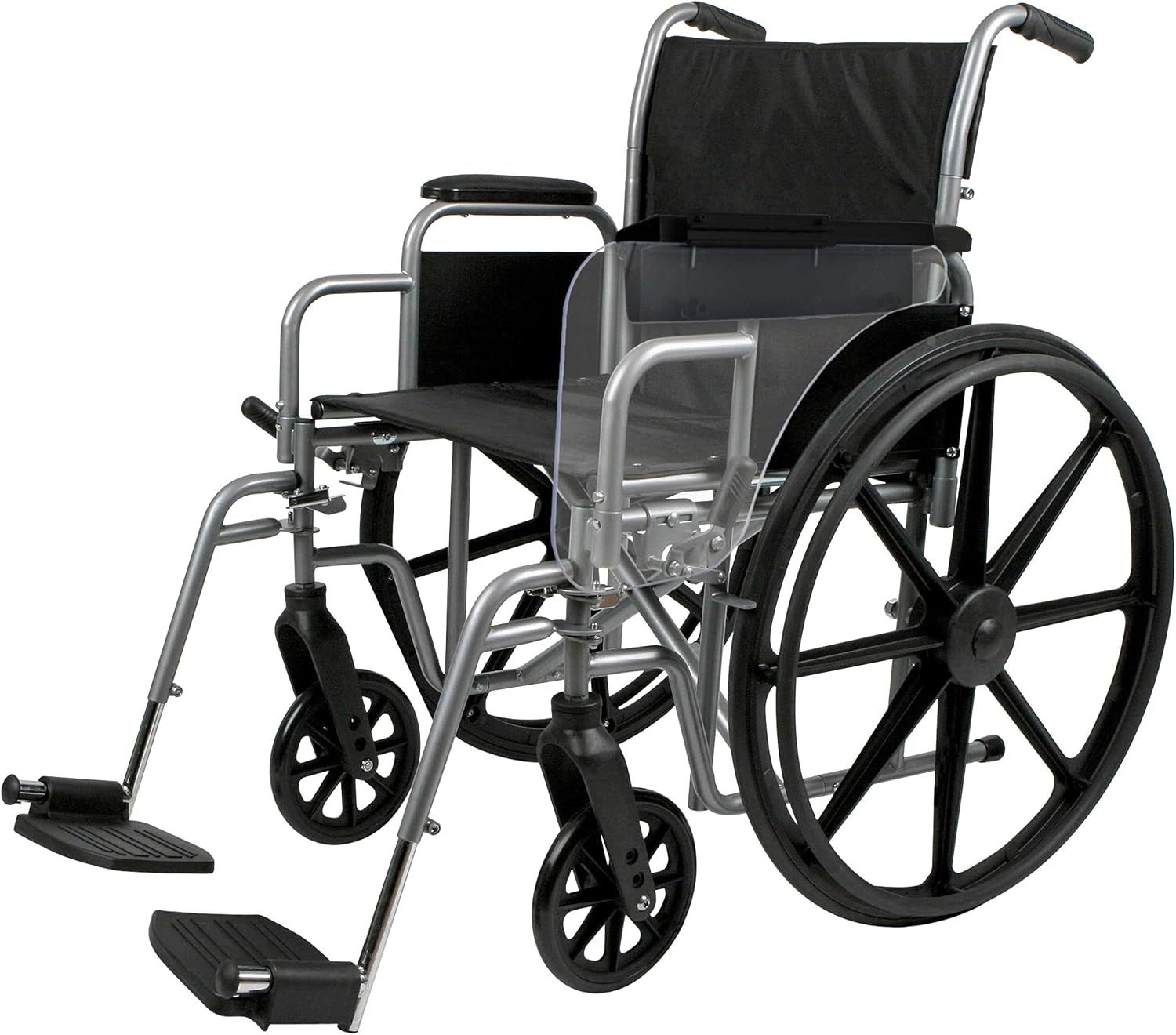 Rehabilitation Advantage Clear Polycarbonate Wheelchair Half Tray, Flip Down