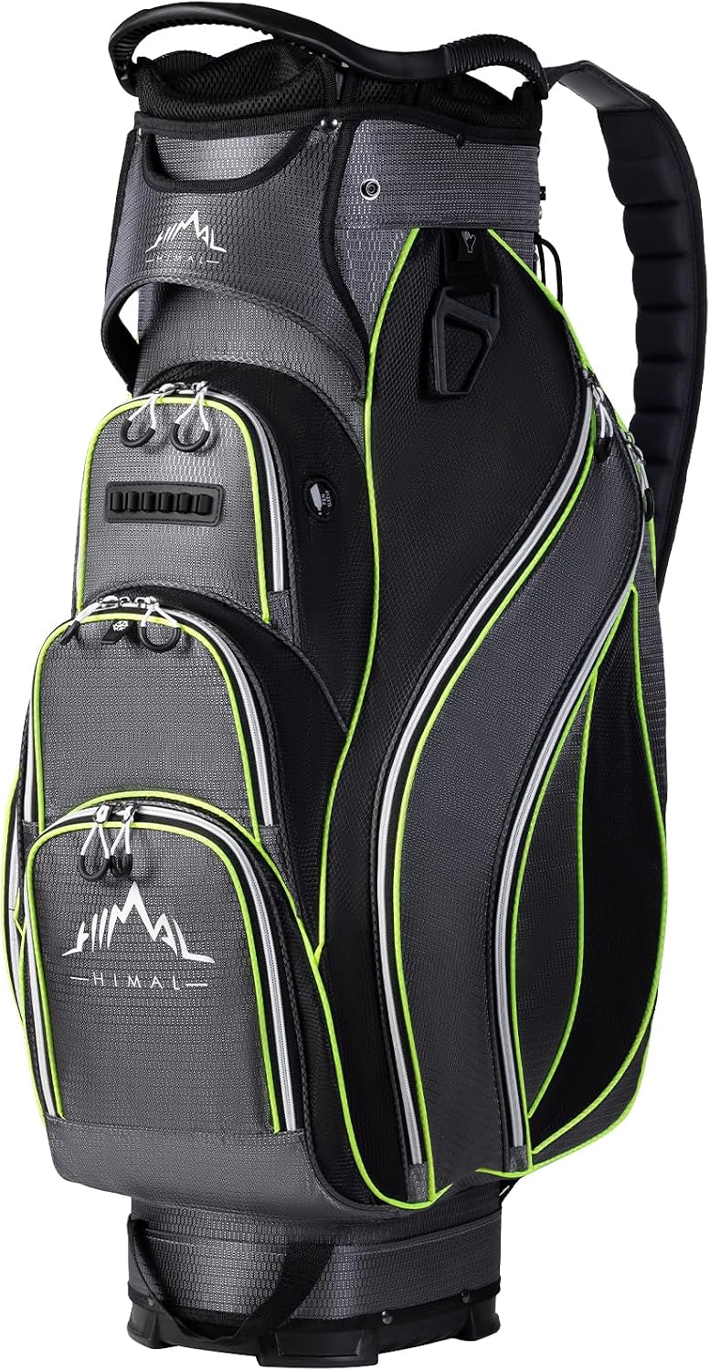 Golf Cart Bag, 14-Way Divider Top, Large Storage | Umbrella Holder,Handles