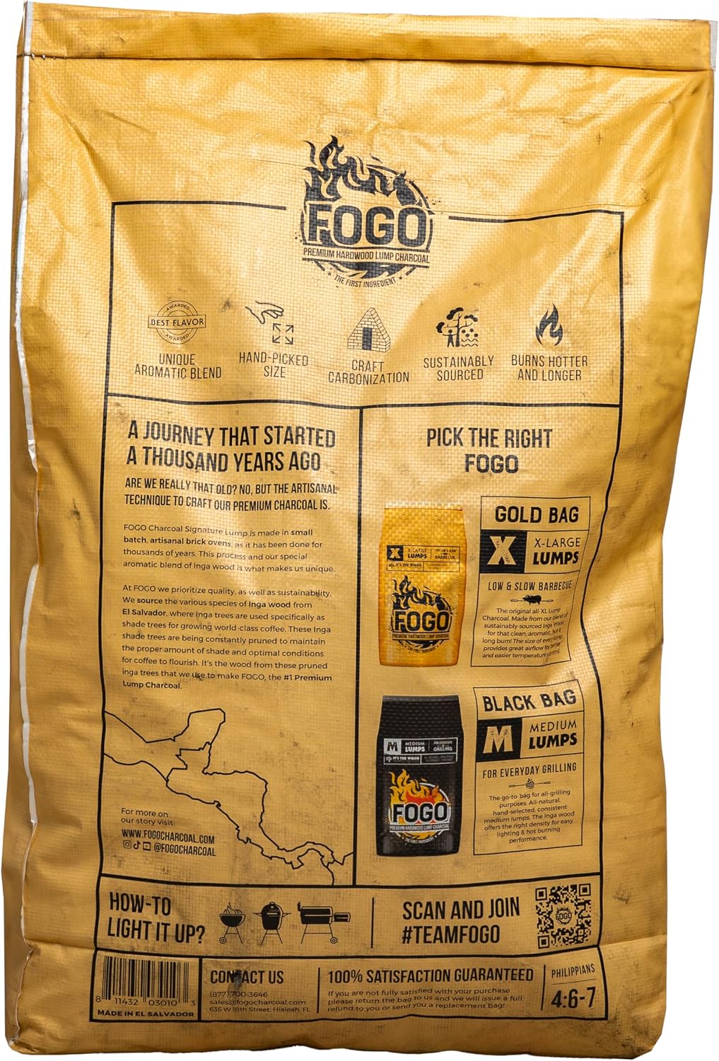 FOGO Super Premium Hardwood Lump Charcoal, Natural, Large Sized Lump Charcoal for Grilling and Smoking, Restaurant Quality, 35 Pound Bag