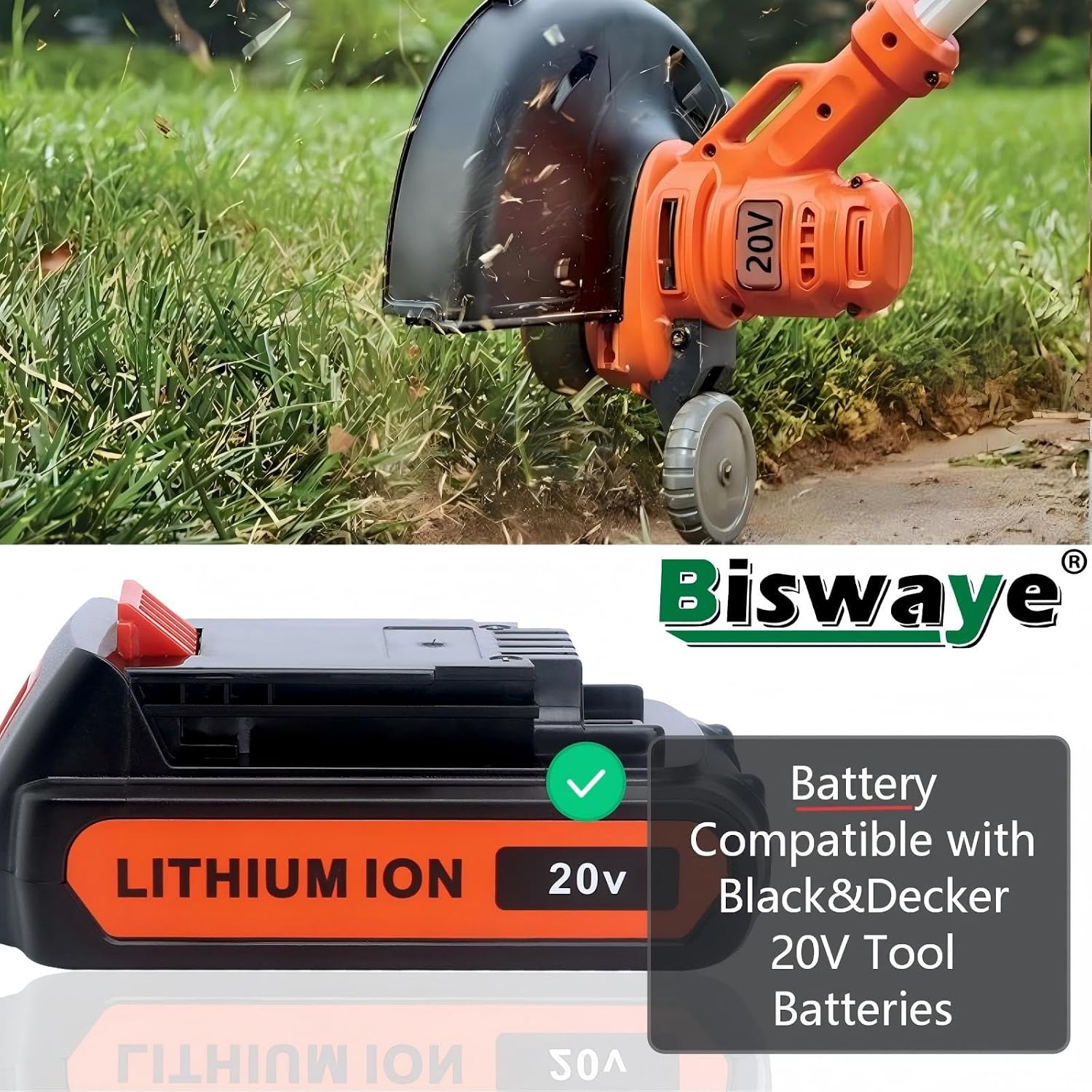 Biswaye 4.0Ah 20V Lithium Battery LBXR20 Compatible with Black and Decker 20V Max Battery LBXR2520 LBXR2020 LB2X3020 LBX20 LB2X4020 & LST522 LHT2220