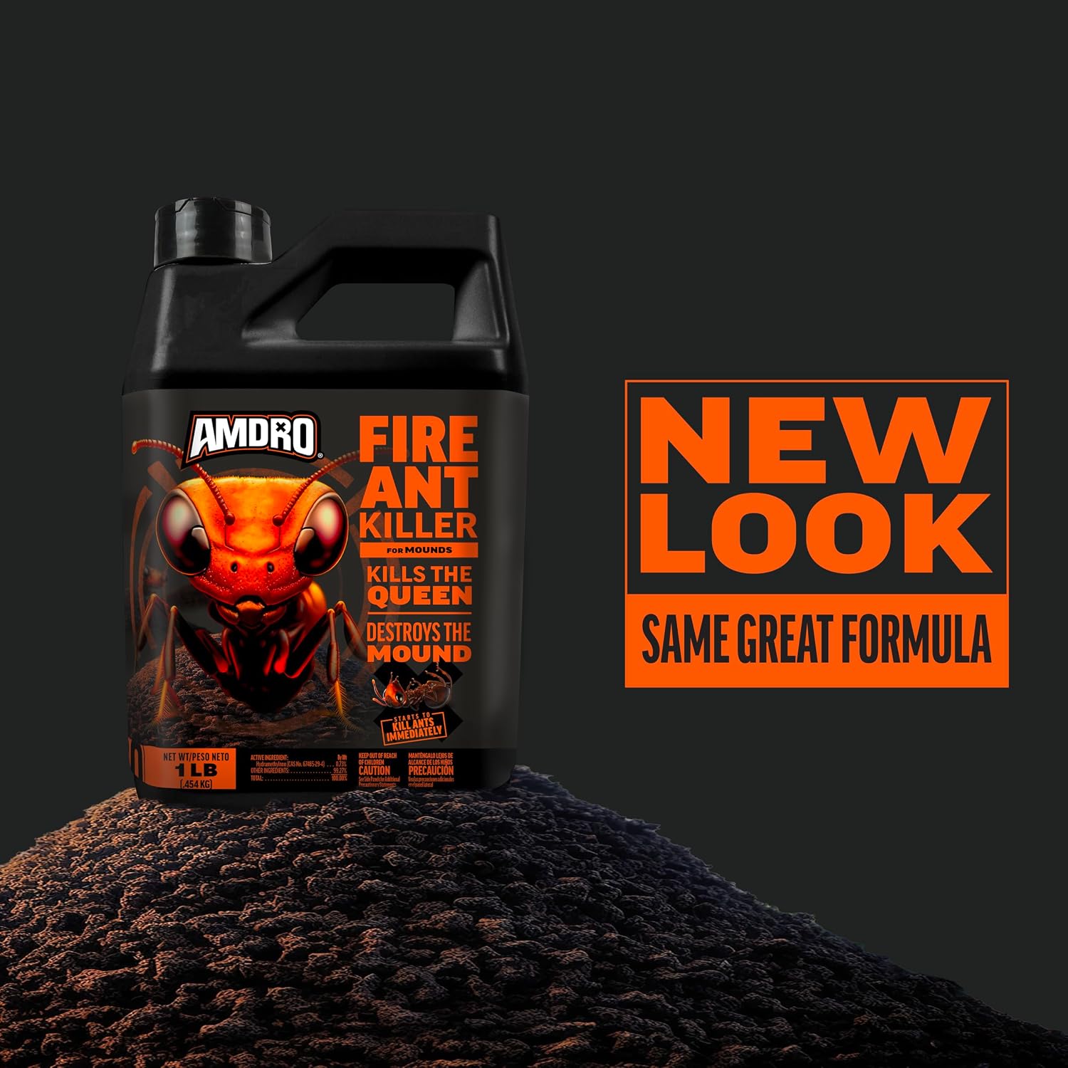 Amdro Fire Ant Killer for Mounds, 1 Lb | Dual-action fire ant killer granules, targets visible and hidden mounds, kills imported and native fire ants