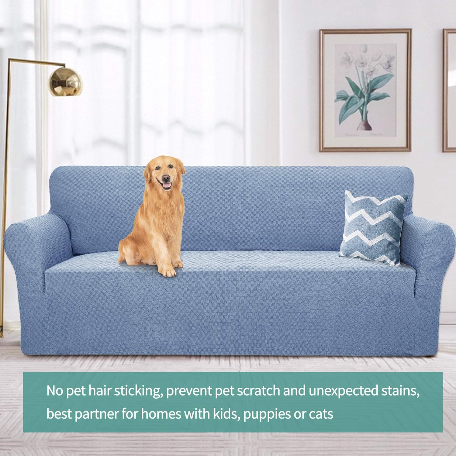YEMYHOM Couch Cover Latest Jacquard Design High Stretch Sofa Covers for 2 Cushion Couch