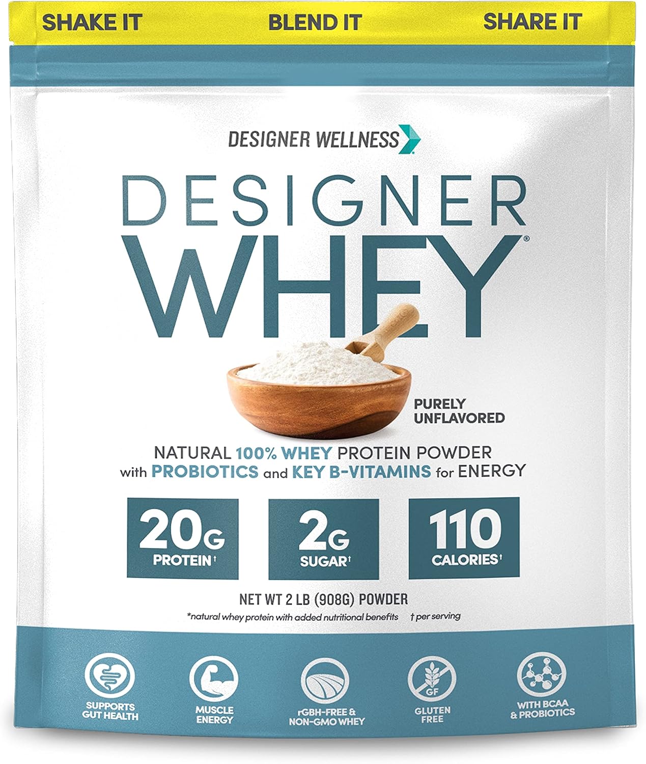 Designer Wellness, Vanilla, Designer Whey Protein Powder, 2 lb