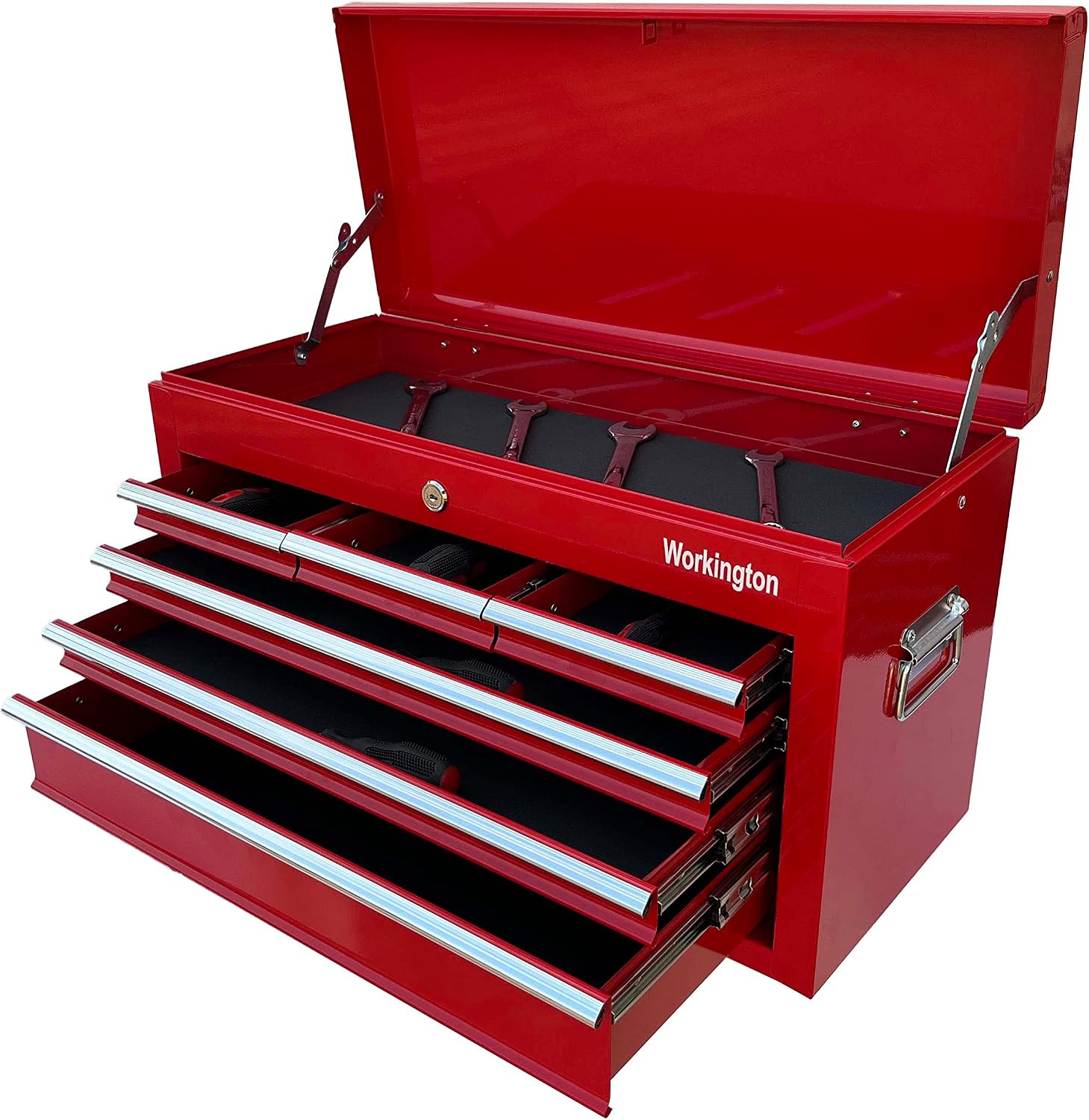 Workington Portable Metal Tool Chest with 6 Drawers, 24" 6-Drawer Tool Chest Cabinet with Ball Bearing Drawer Slides