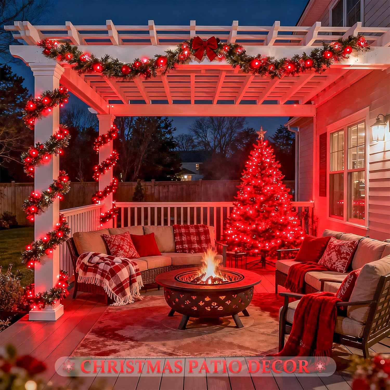 JMEXSUSS 2 Pack Solar String Lights Outdoor Total 66FT 200LED Fairy Lights | Outdoor Waterproof, 8 Modes Solar Christmas Lights for Outside Garden Tree Patio Yard Wedding Christmas Decorations, White