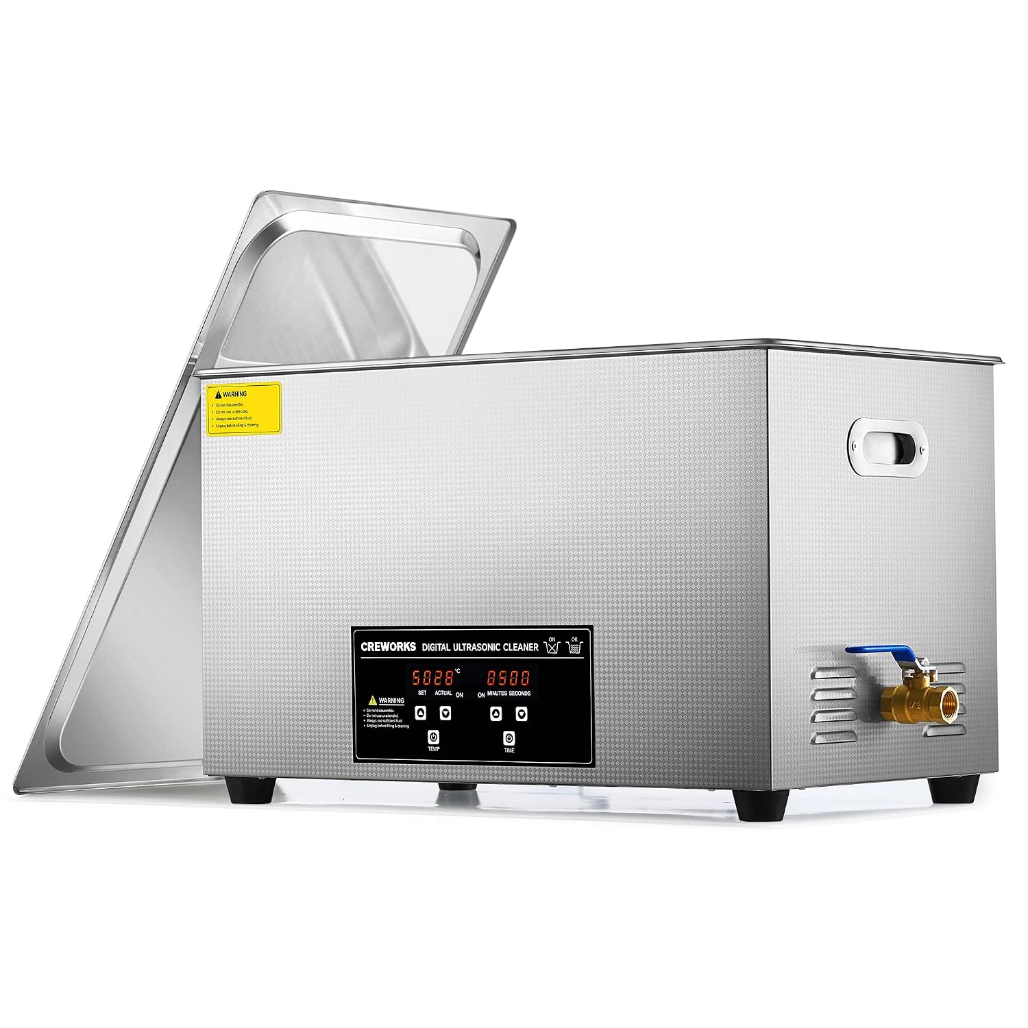 CREWORKS 3L Ultrasonic Cleaner, 0.8 gal Digital Sonic Cavitation Machine | 120W Stainless Steel Professional Jewelry Cleaner for Cleaning Tool Watch Glasses Retainer Denture Parts with Heater & Timer