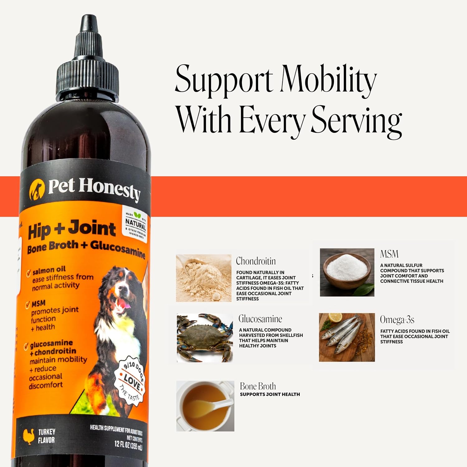 Hip + Joint Supplement for Dogs with Glucosamine Chondroitin - MSM, Turmeric & Collagen Soft Chews - Joint Function, Stiffness, and Mobility Support, May Reduce Occasional Discomfort (Chicken, 90 Ct)