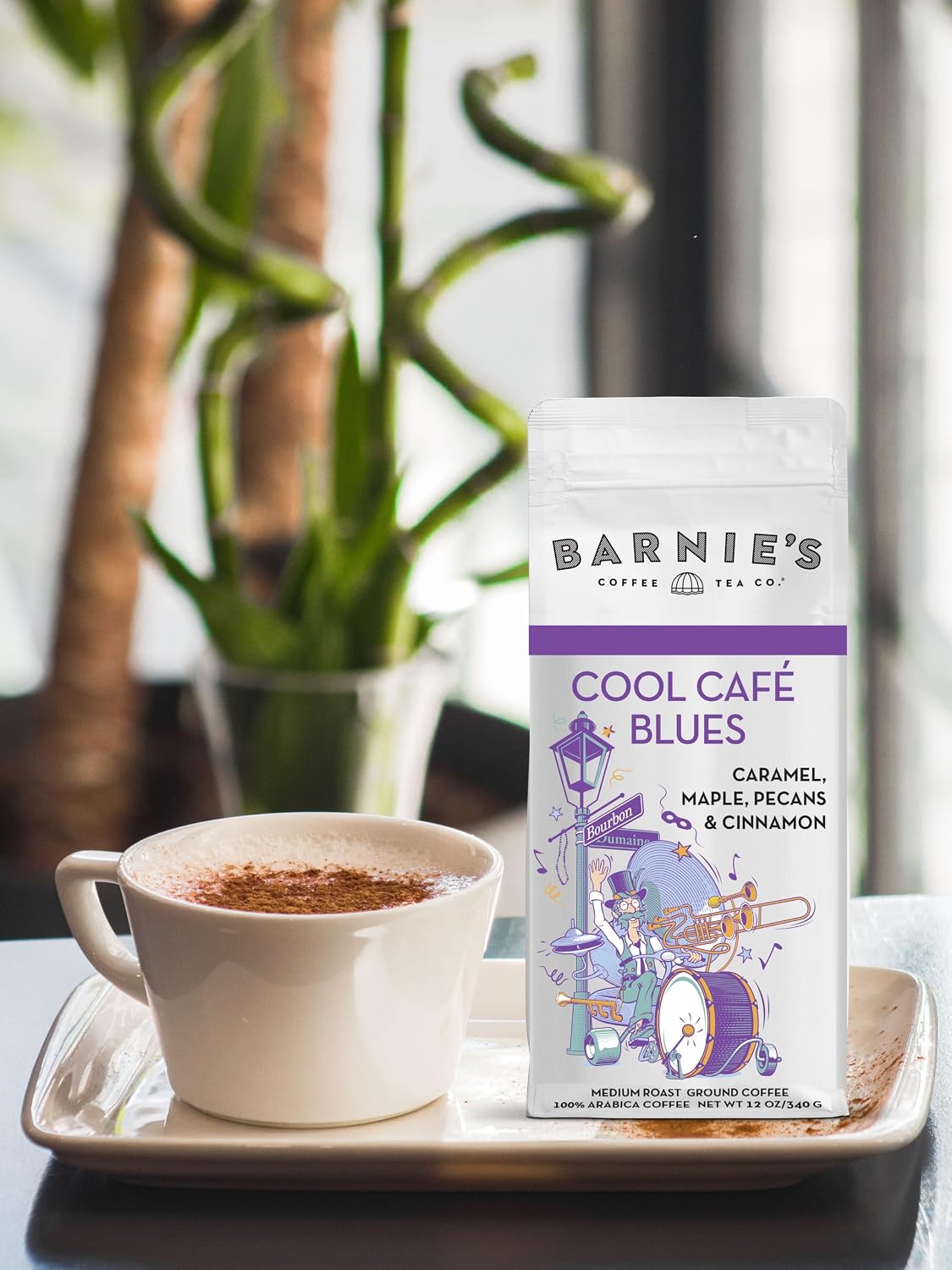 Barnie's Coffee English Salted Toffee Ground Coffee with Caramel, Molasses and Salted Creamy Butter Flavors, Medium Roasted Arabica Coffee Beans