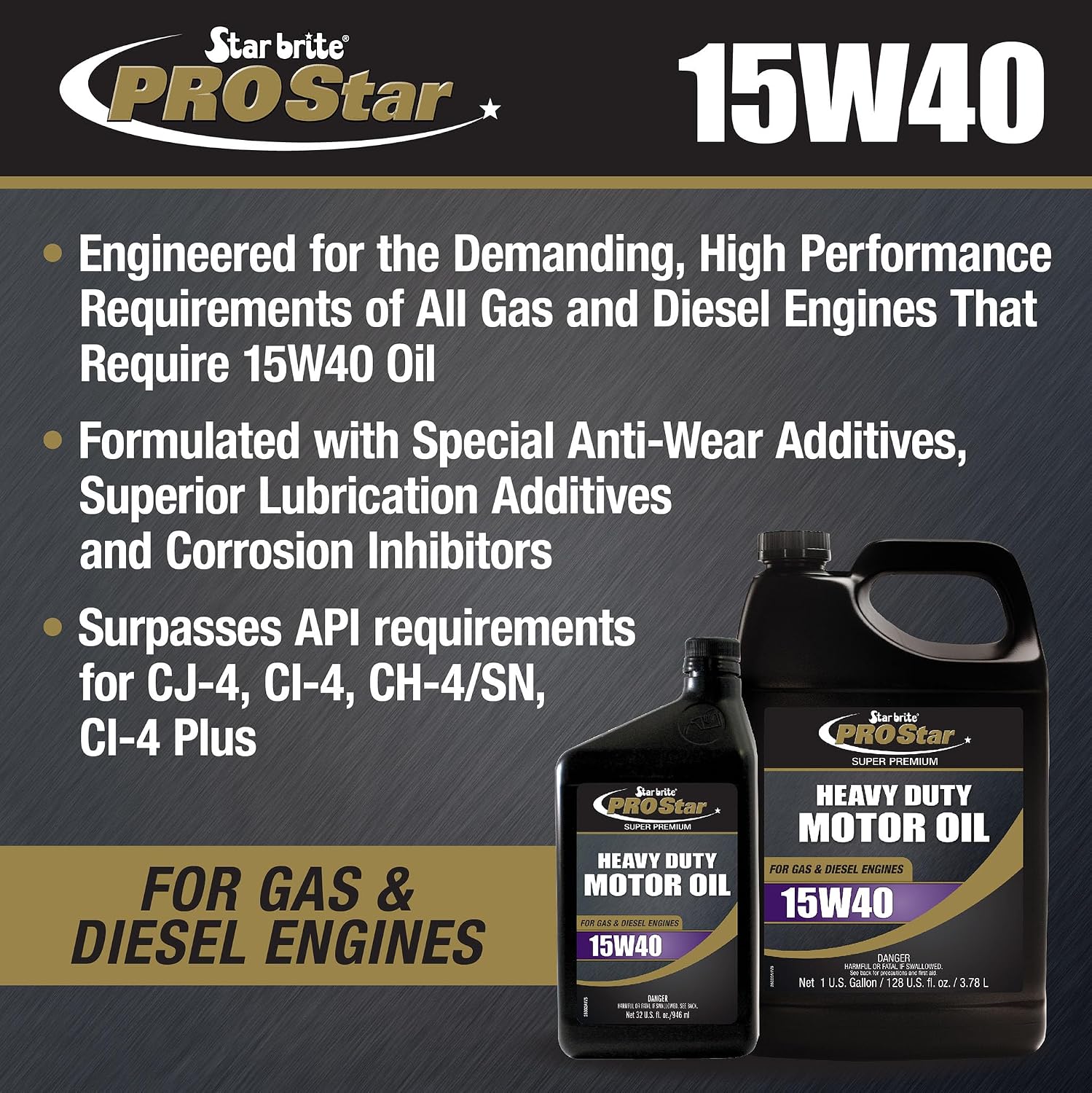 STAR BRITE Pro Star Super Premium Heavy Duty Motor Oil 15W-40