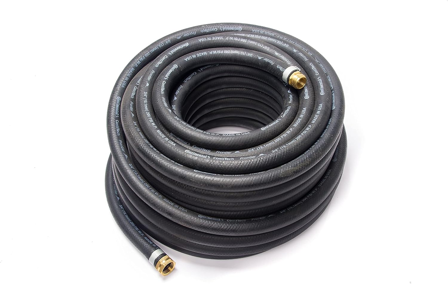 Water Hose Continental ContiTech ¾” x 100’ BLACK RUBBER - Industrial Grade - US Made