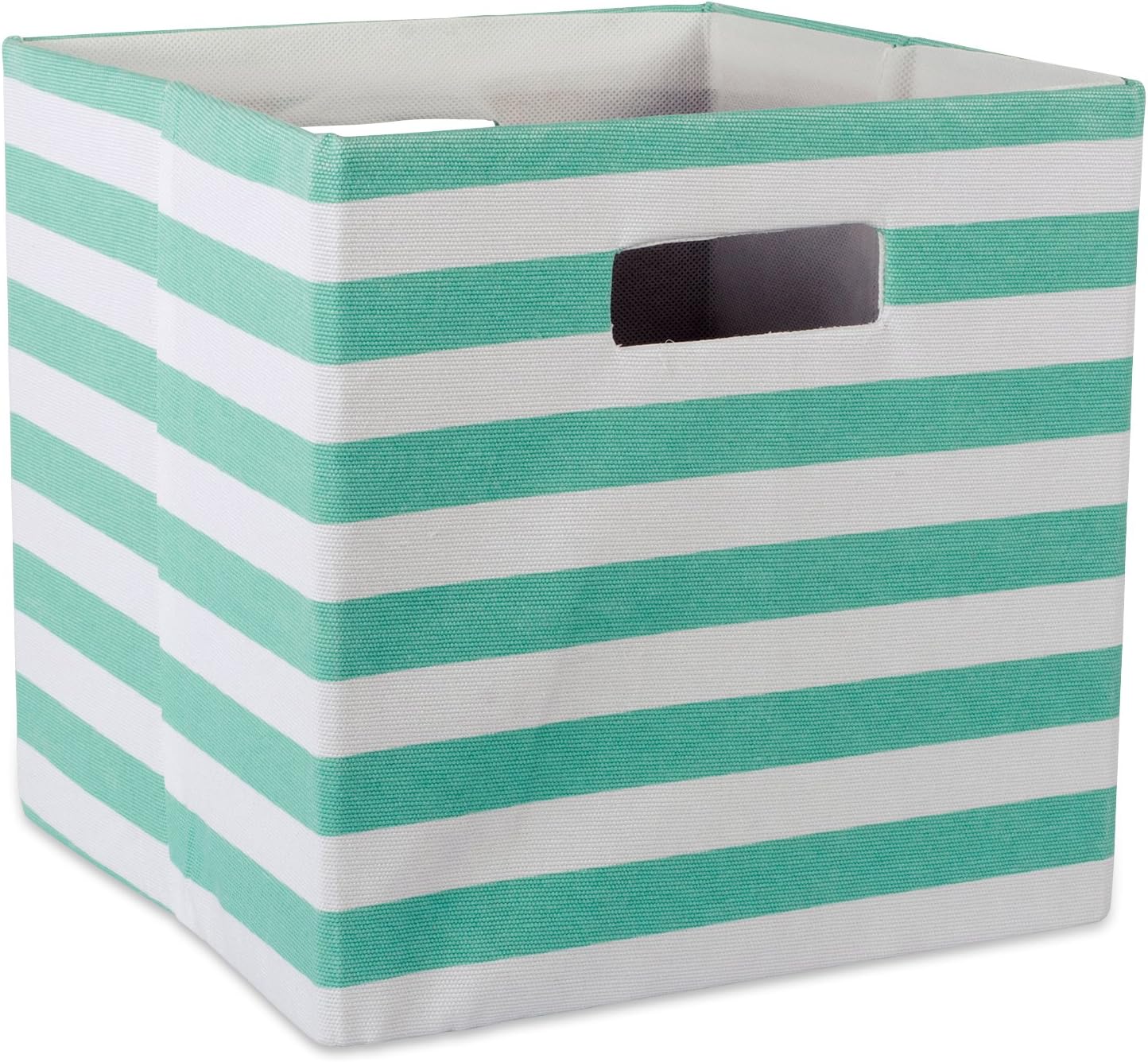 DII Polyester Cube Storage Collection Collapsible Hard Sided Bin, 13x13x13, Black