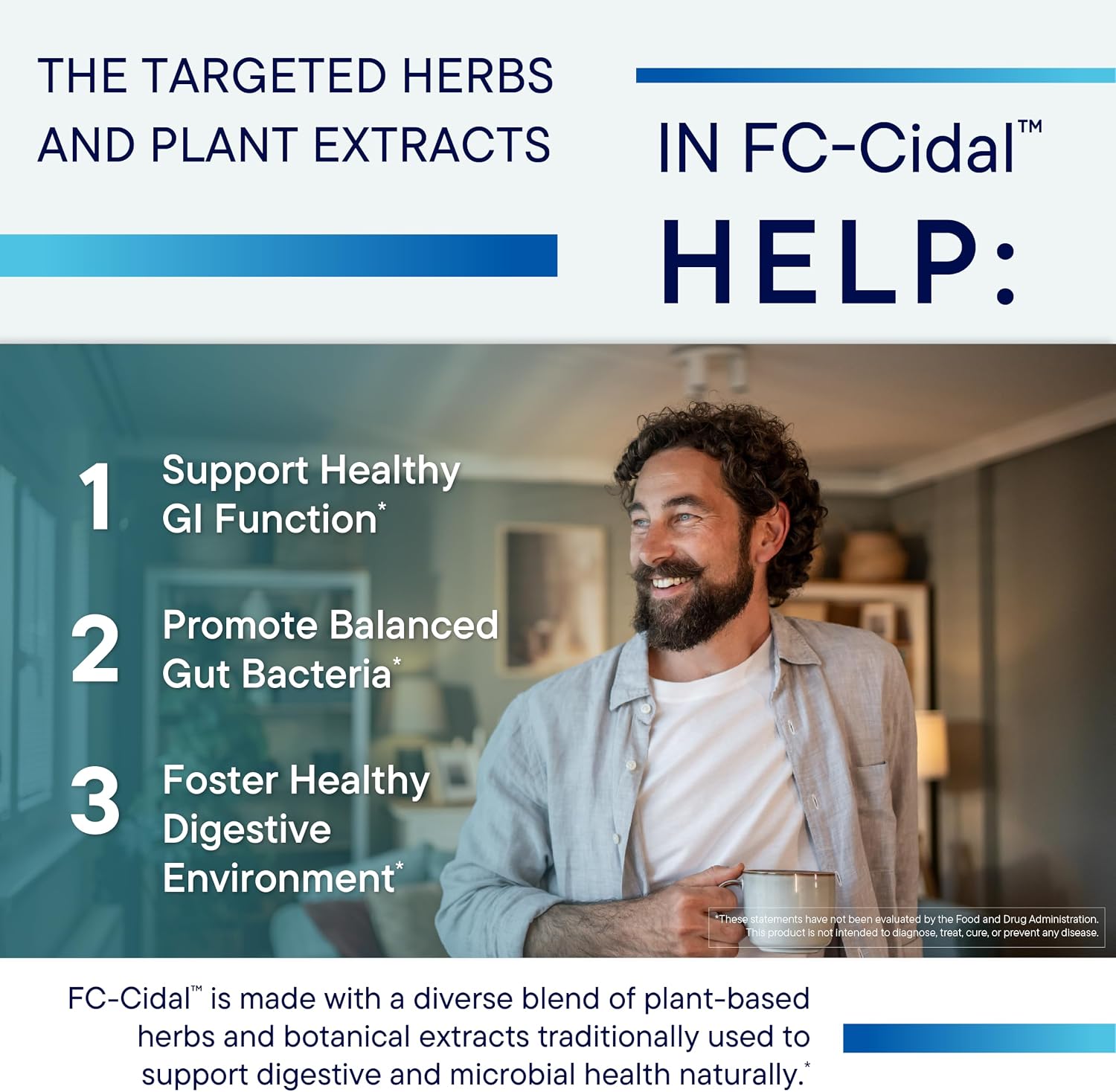 BIOTICS RESEARCH FC Cidal™ Herbal Blend Complete GI Gut Health for Women & Men- 500 mg/Serving - 7 Herbs Proprietary Blend Supplement Supports