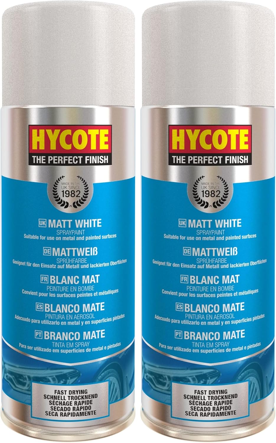 Hycote Black Spray Paint, Satin Black, 13.5 Oz - Fast Drying, UV & Weather Resistant, Acrylic Formula for Superior Protection – For Automotive & DIY Use, 400ml