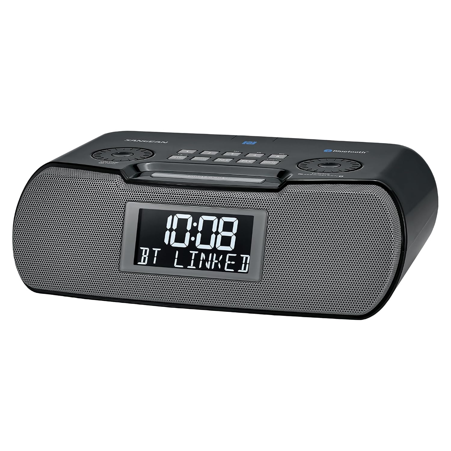 Sangean RCR-30 FM-RBDS/AM/Bluetooth/Aux-in Digital Tuning Clock Radio with USB Phone Charging and Sound Soother, Gray