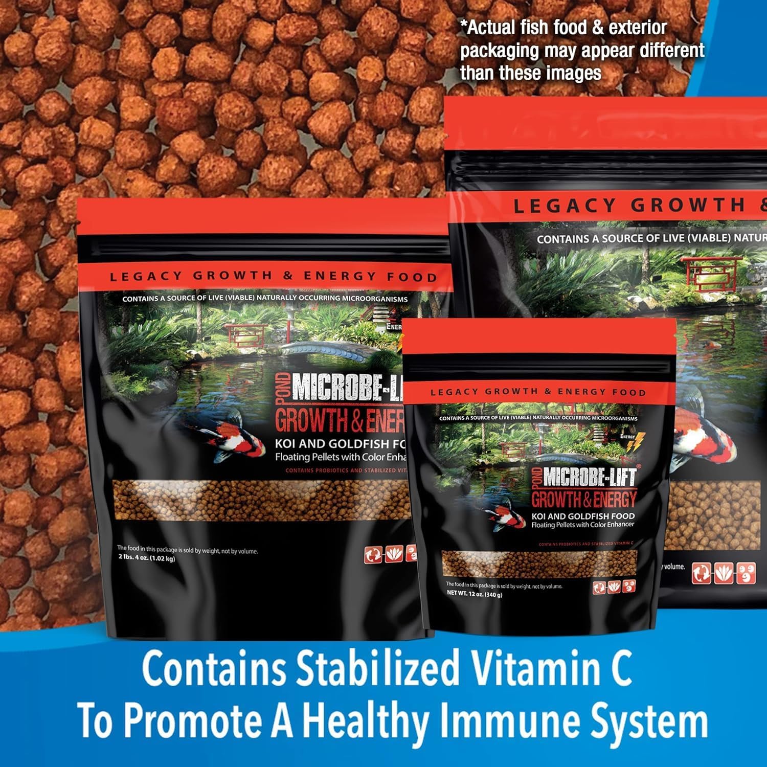 MICROBE-LIFT High Growth and Energy Floating Fish Food Pellets for Ponds, Water Gardens, and Fountains, Safe for Live Goldfish and Koi, 5.25 lbs