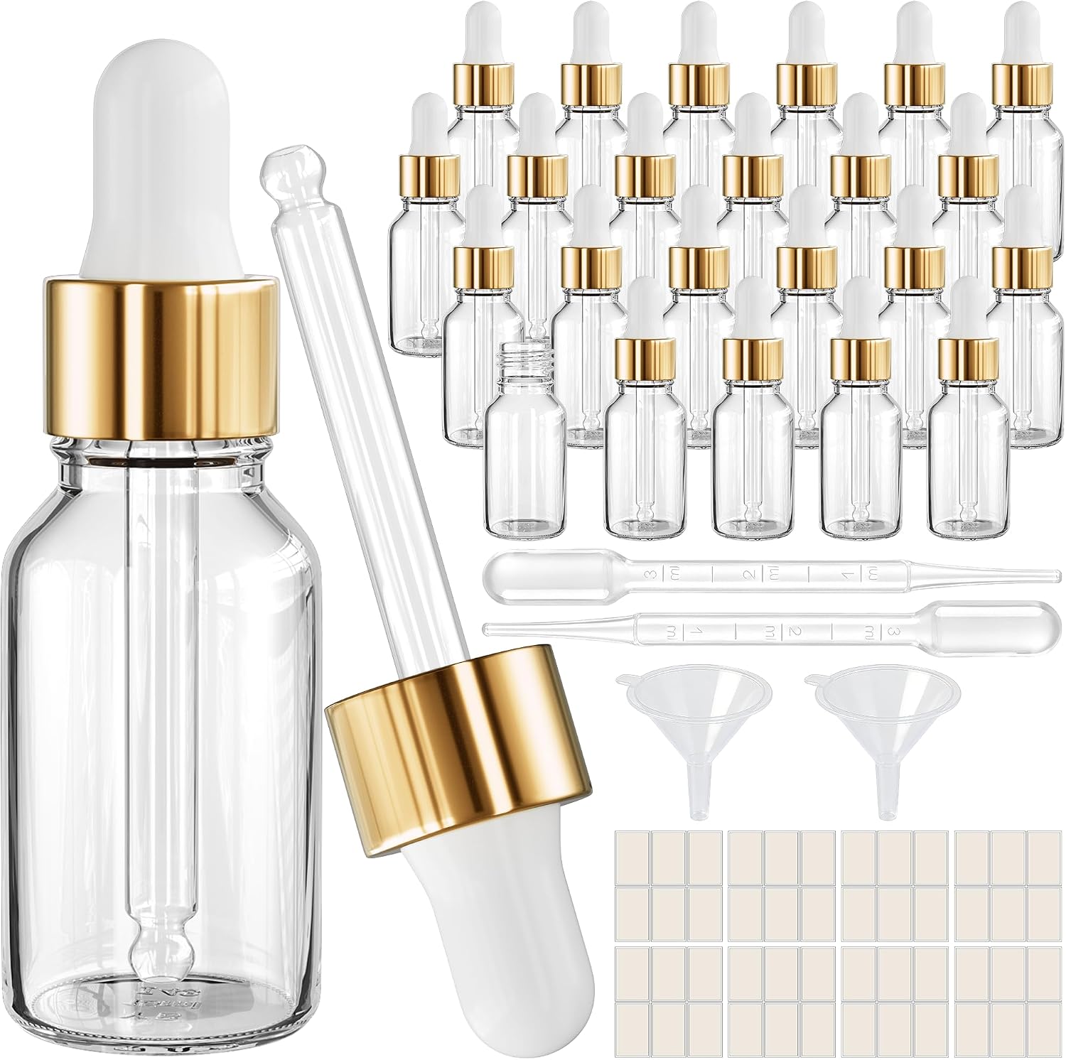 PrettyCare Glass Eye Dropper Bottles 99 Pack