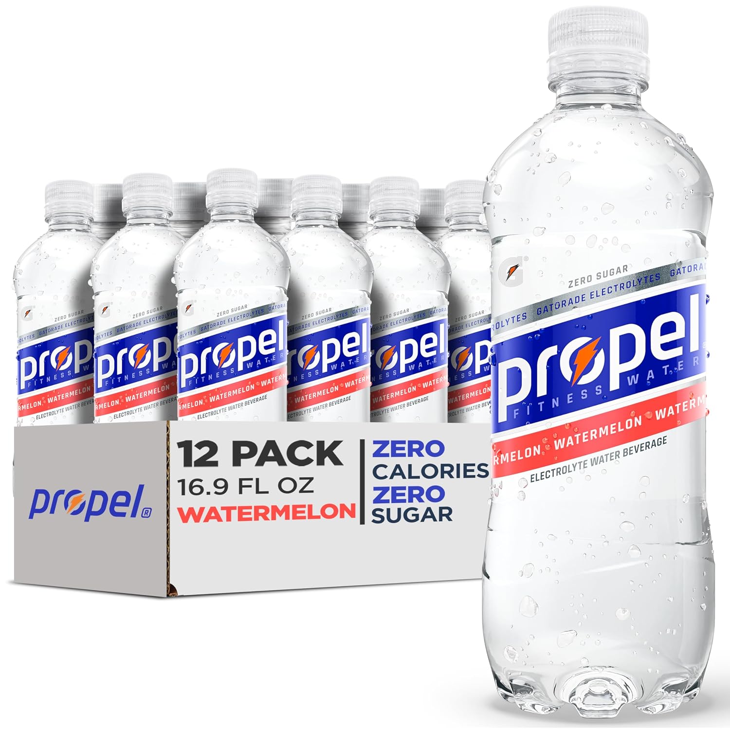 Propel, Kiwi Strawberry, Zero Calorie Sports Drinking Water with Electrolytes and Vitamins C&E, 16.9 Fl Oz (12 Count)