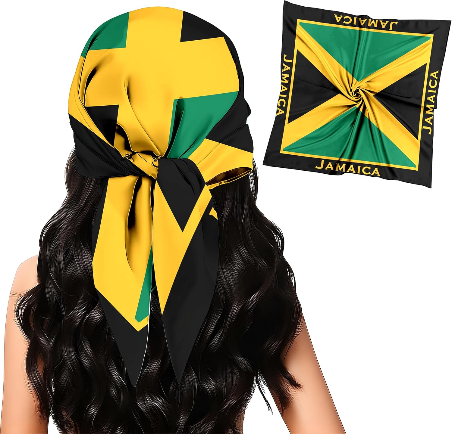 Fashion Bandana Women,Flag Silk Scarf,27.5x27.5 Large Square bandanas,Satin Hair for Sleeping,Travel,for Gift