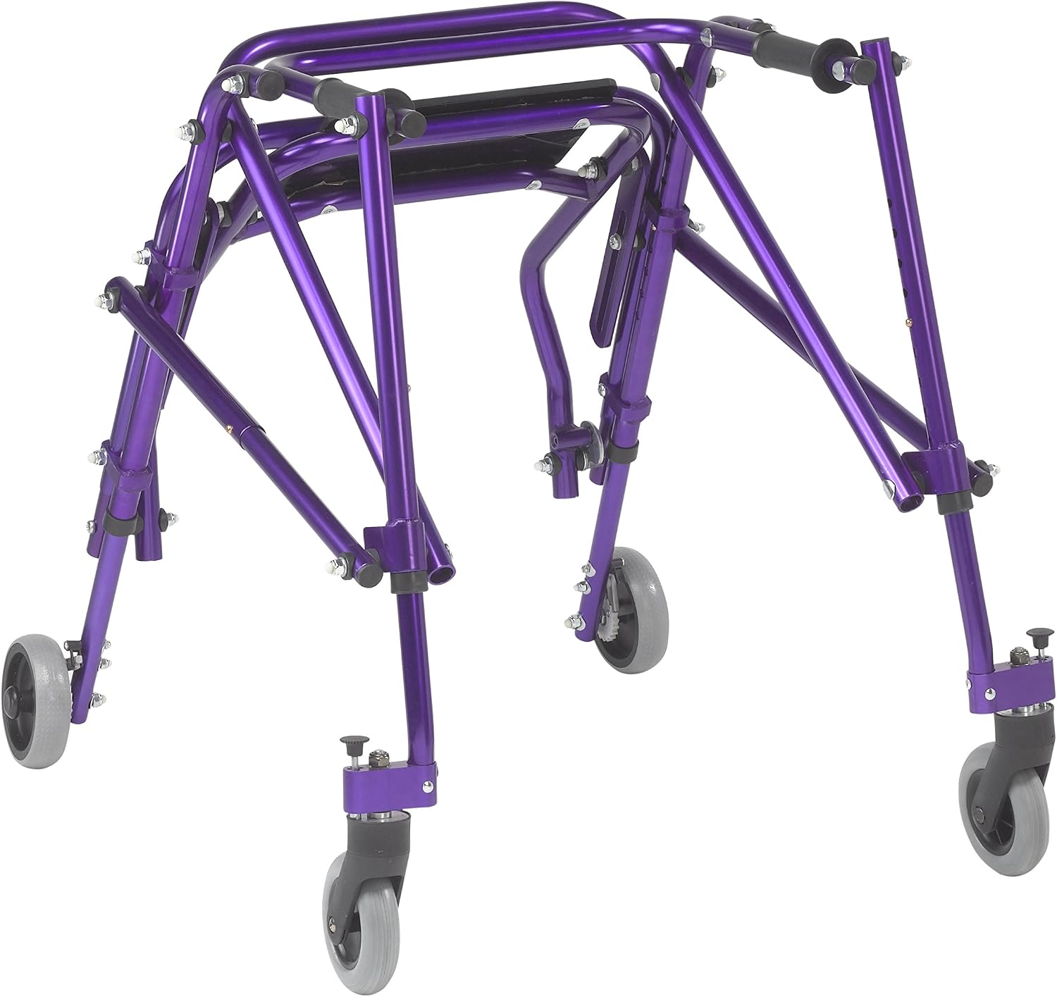 Inspired by Drive Nimbo 2G Posterior Walker with Seat, Wizard Purple, Small | Lightweight Posterior Walker with Padded Seat Lets Users Rest and Move Safely with Adjustable, Sturdy Support