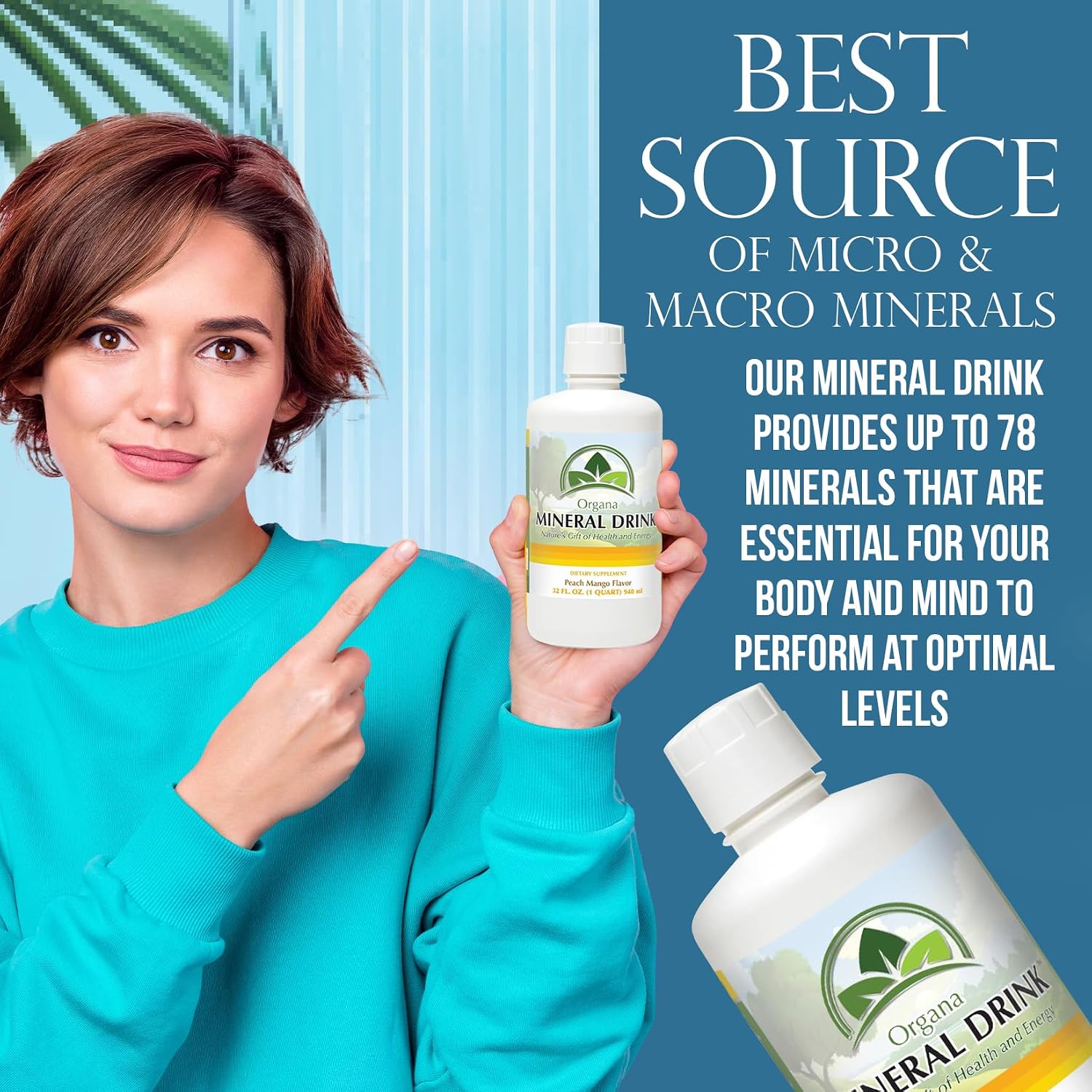 Organa Trace Minerals - Liquid Colloidal Minerals Supplements - Plant Derived for Maximum Absorption - Colloidal Minerals Liquid for Wellness - 32 Ounces