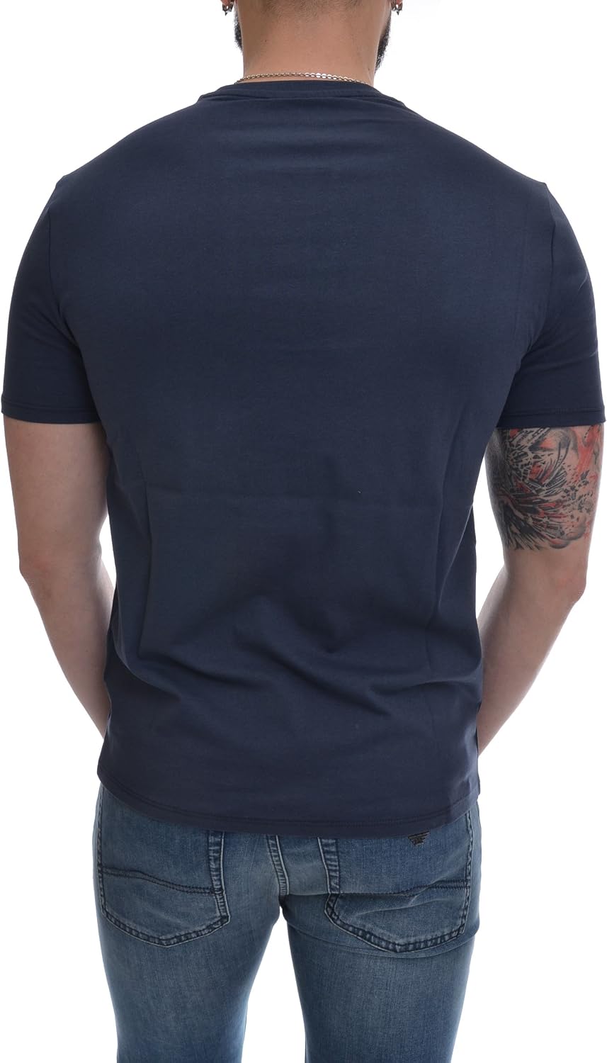 Emporio Armani Mens Regular Fit Jersey Barcode T-Shirt