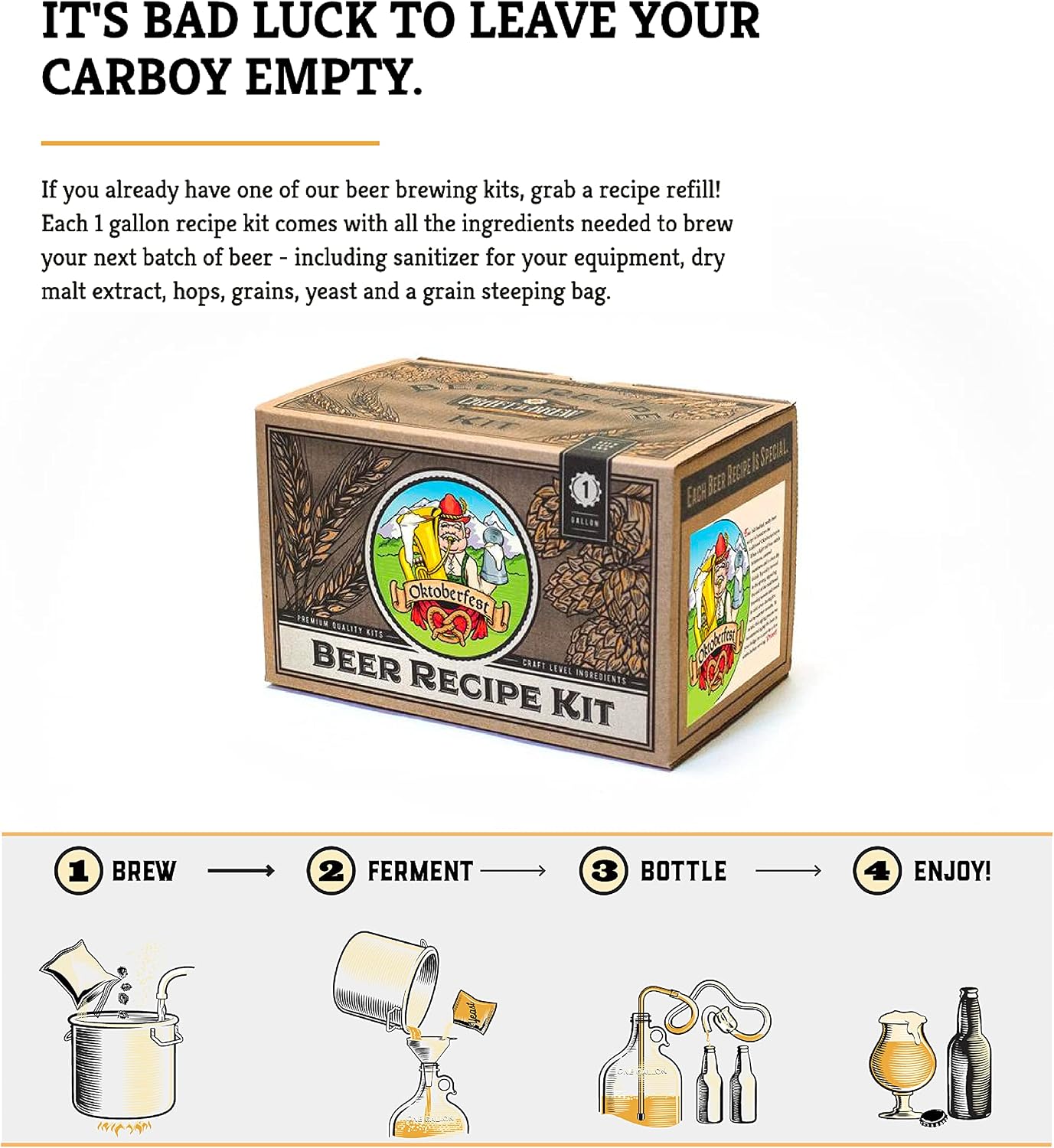 Craft A Brew Recipe Kit - Oktoberfest Ale Refill - 1 Gallon - Ingredients for Home Brewing Beer