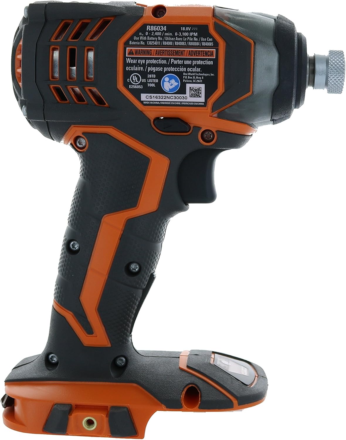 Ridgid R86034 X4 18V Lithium Ion 1750 LBS Torque 1/4 Inch Hex Shank Impact Driver (Battery Not Included, Power Tool Only)