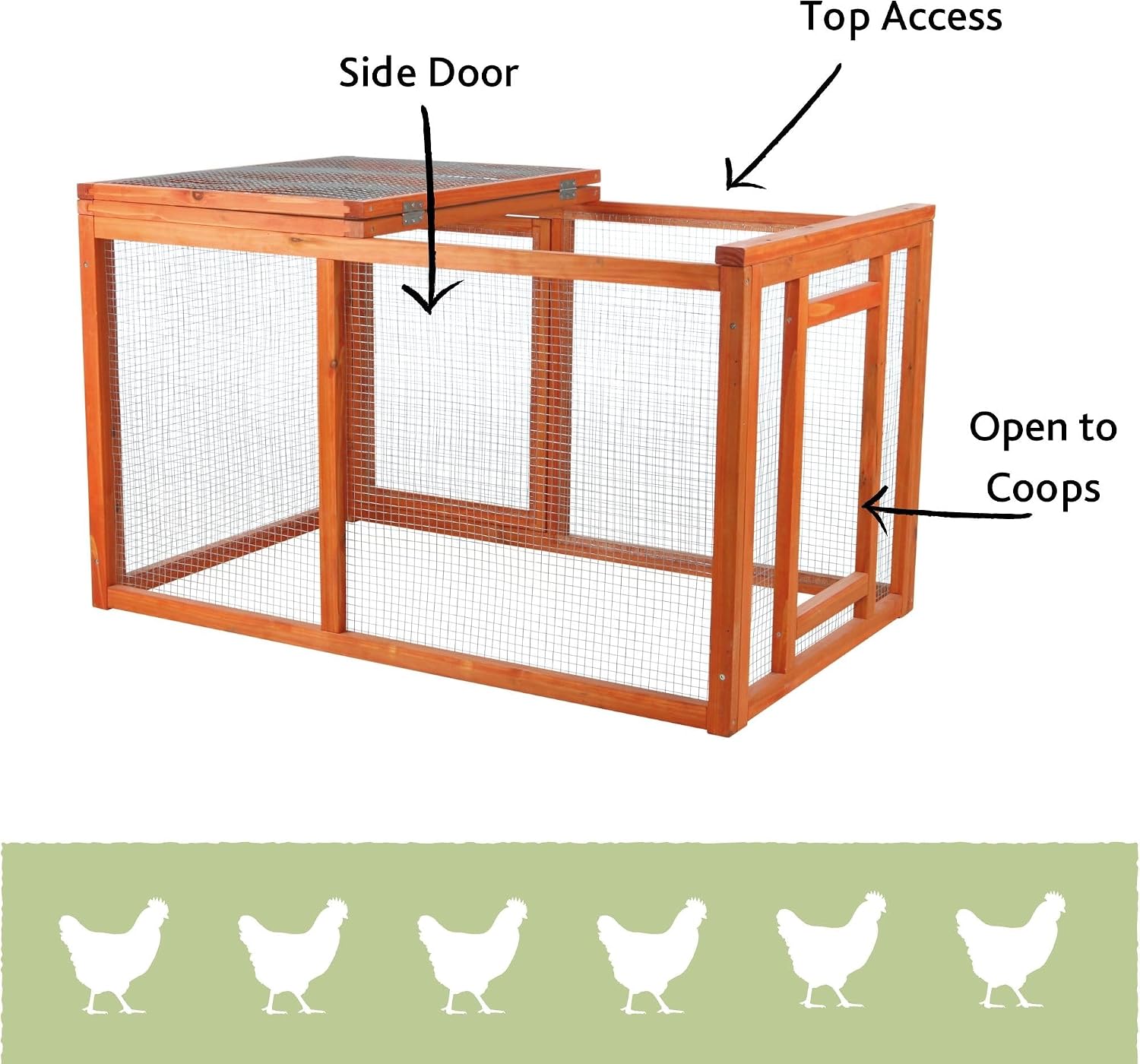 Trixie Natura Chicken Outdoor Run with Mesh-Covered Top, Extension for Natura Chicken Coops (55960, 55962, 55963, 55964)