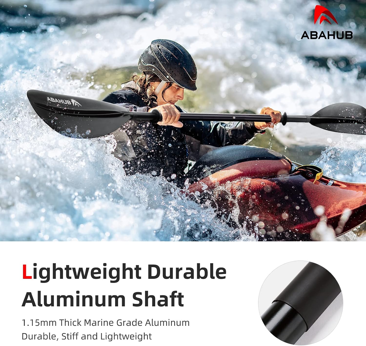 Abahub Kayak Paddle with Free Leash 220-240cm Kayaking Oars