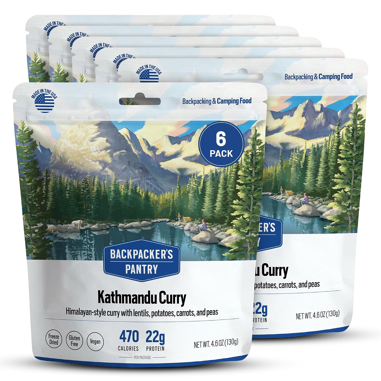 Backpacker's Pantry Lasagna | 1-Pack | 29g Protein | 620 Cal | Vegetarian, Nut Free | Made in the USA | Freeze Dried Meal & Camping Food