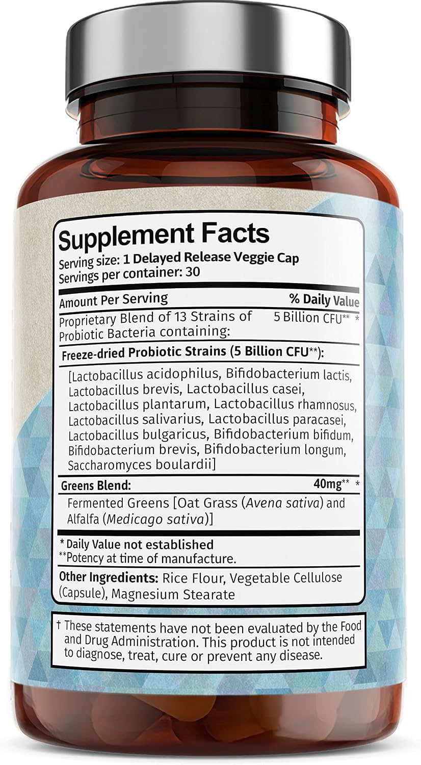 Vitamin Bounty Pro-Daily Probiotic 5 Billion CFU - 13 Strains with Lactobacillus Acidophilus & Bifidobacterium for Digestive Health - Probiotics for