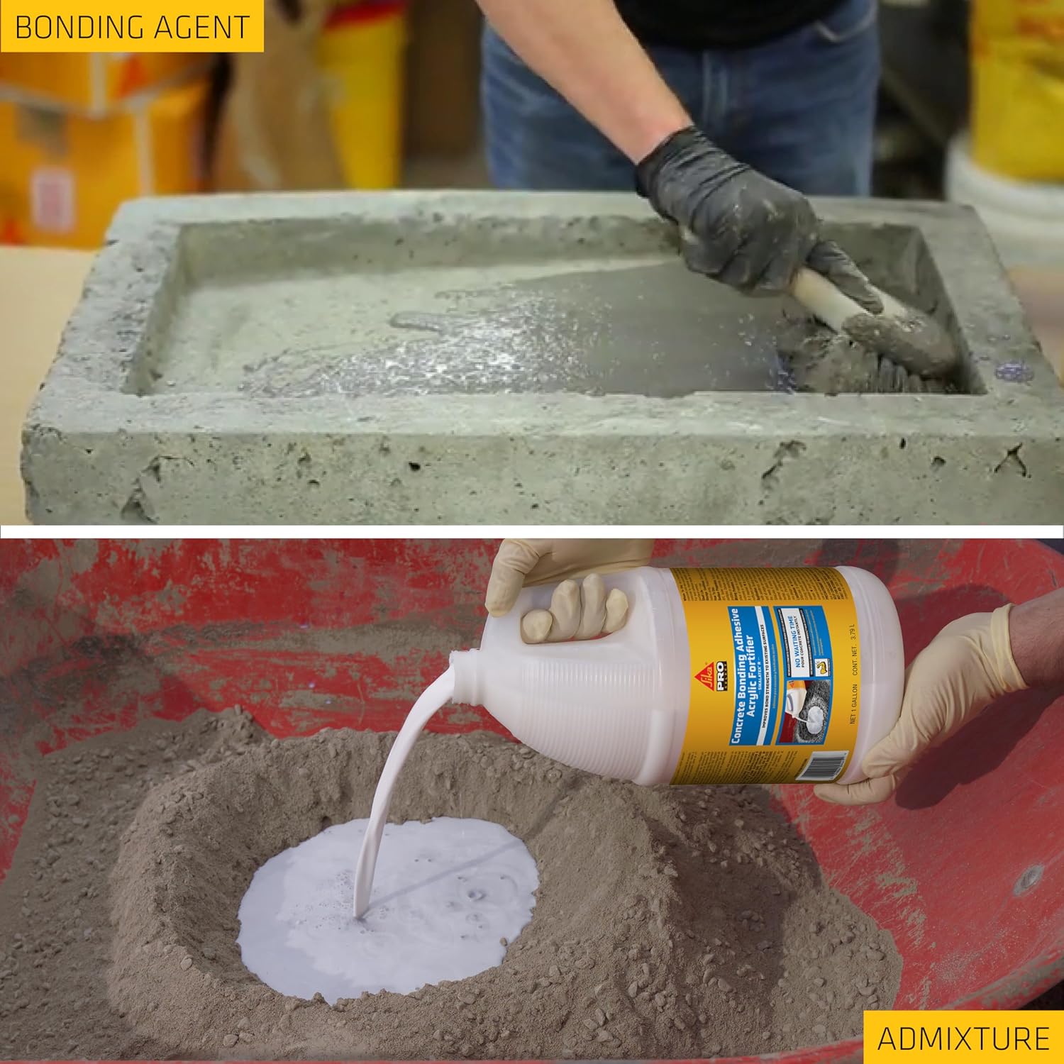 SIKA - SikaLatex R - Concrete Adhesive Glue, White - Admix for Portland-Cement Mortar/Concrete - Resistant to Freezing and thawing Damage - 1-Gallon (Pack of 1)