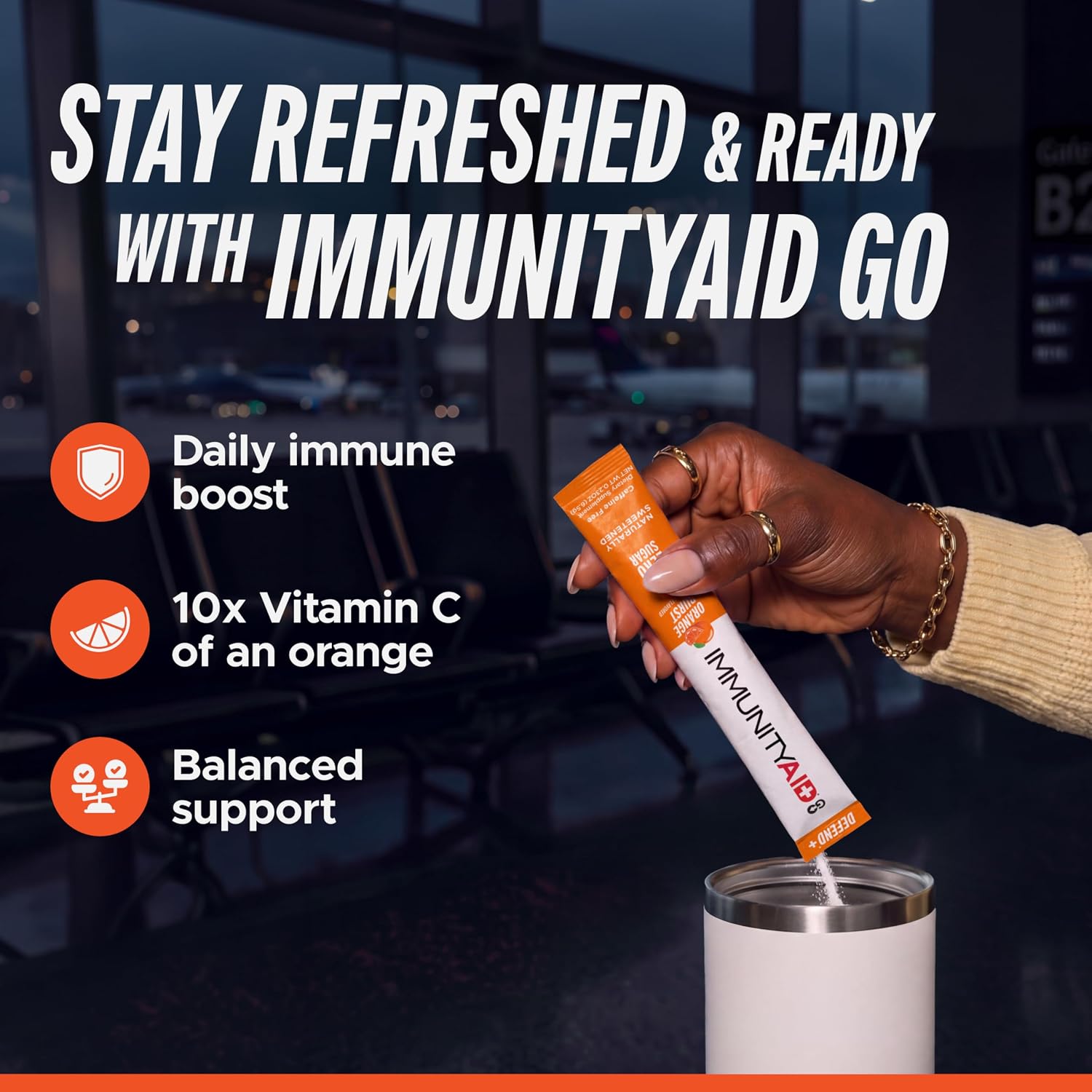LIFEAID IMMUNITYAID GO Zero Sugar Hydration Packets (14 Packets)