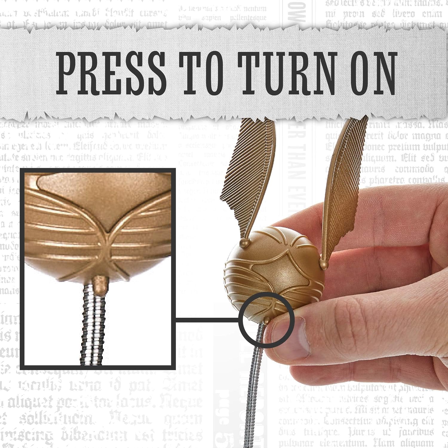 Paladone Golden Snitch Lumi Clip | Convenient Harry Potter Themed Reading Light | Dual Powered by Batteries or USB, Gold