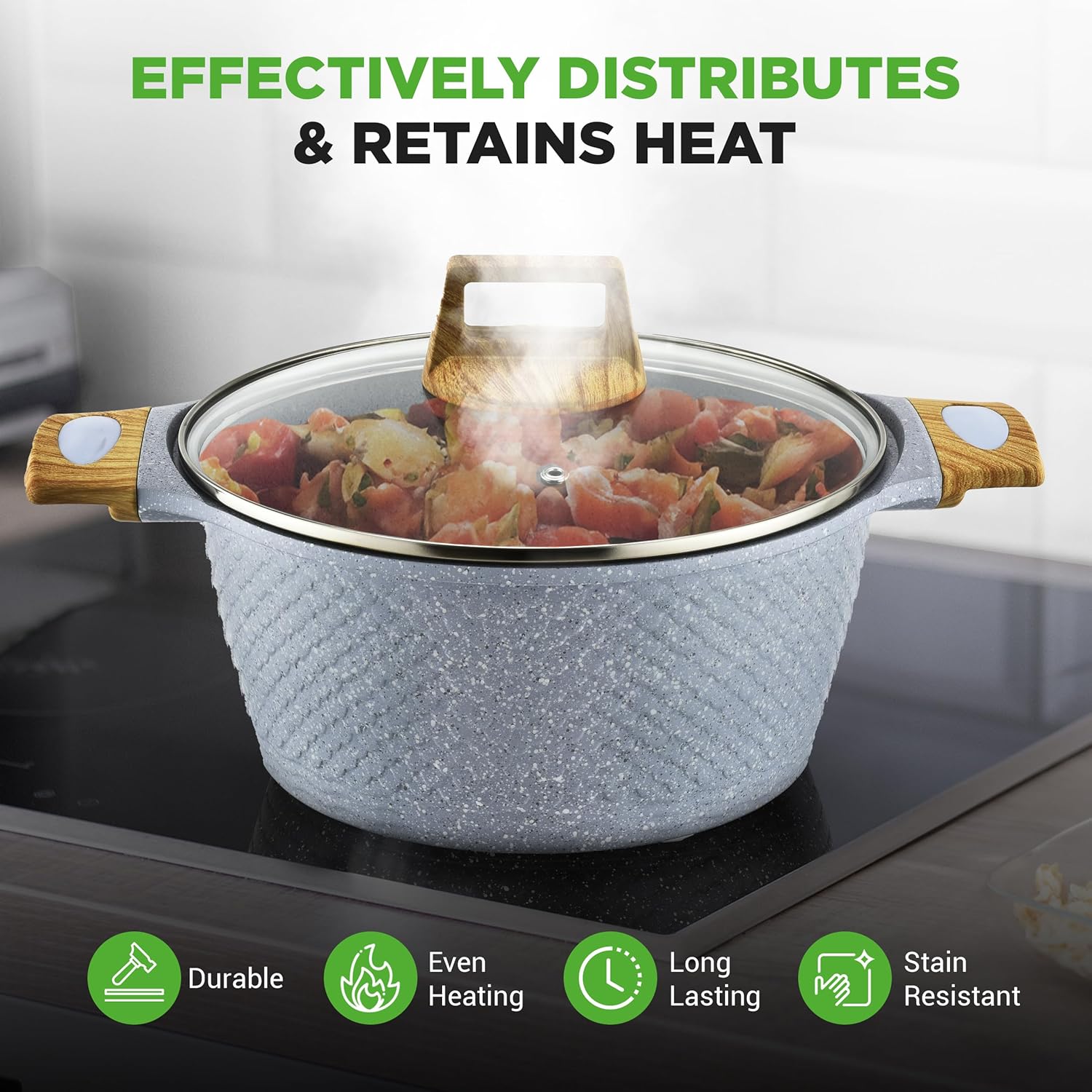 NutriChef 14-Piece Pots and Pans Set Non Stick – Induction Cookware Set, PFAS-Free Nonstick Cookware for All Cooktops, Includes Kitchen Utensils