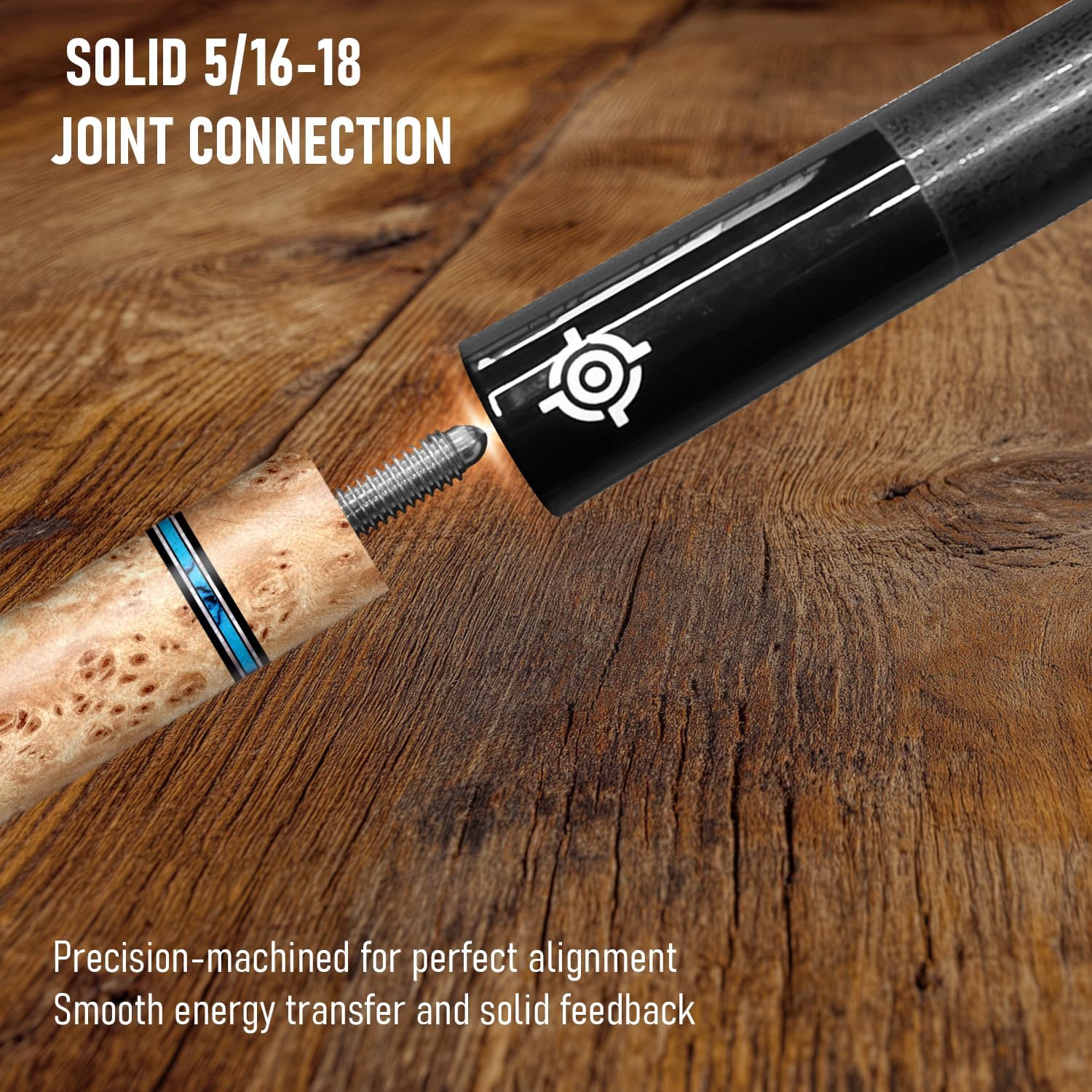 CUEBOTS Glass Fiber Cue, Glass Fiber House Cue Stick, Club Cue, Cue for Beginners, Durable Uni-QR, 3/8-10, 5/16-18 Joint, Long Lasting Glassfiber Shaft, 7-Layer Microfiber Tip